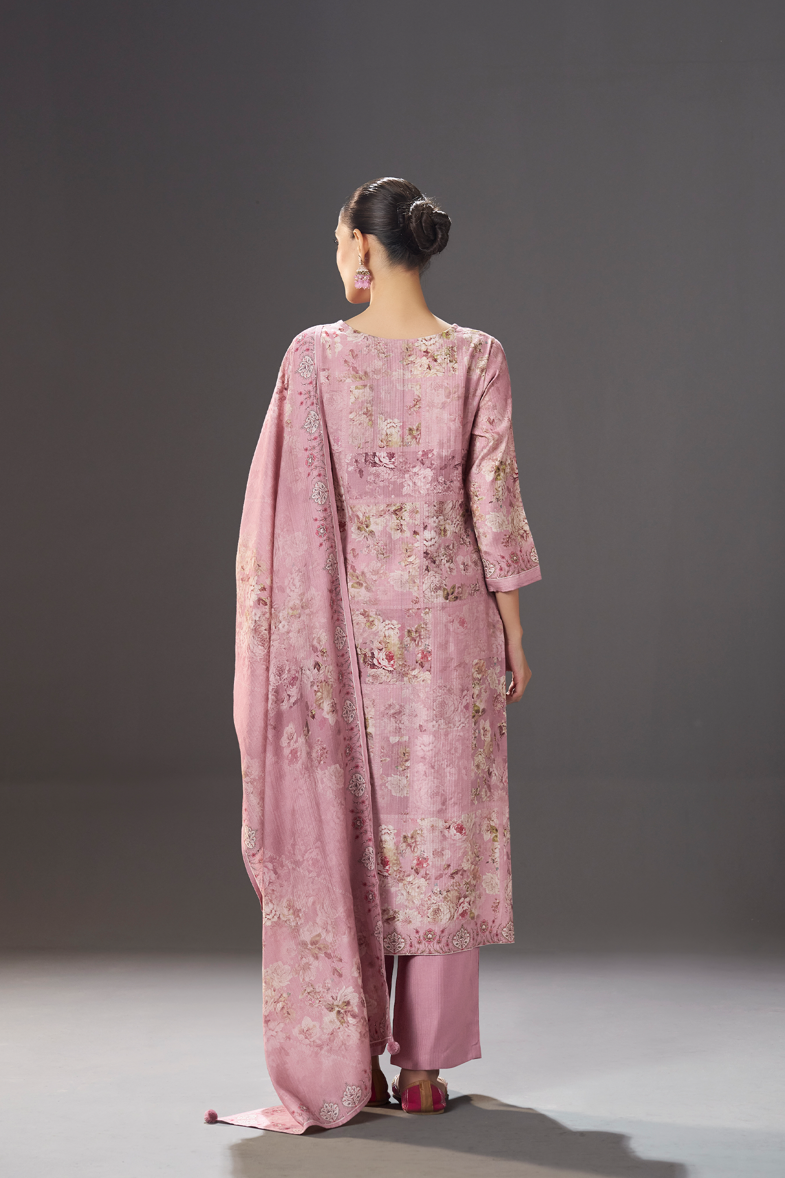 Dusty Rose Digital Printed Viscose Kurta Set