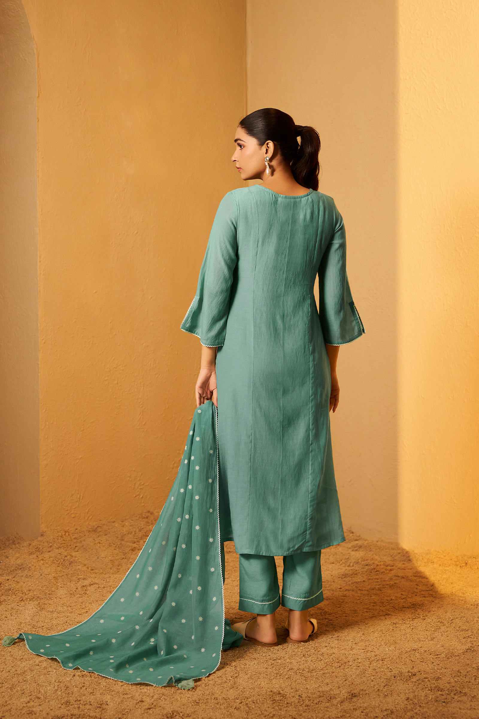Ocean Mint Embroidered Kurta Set