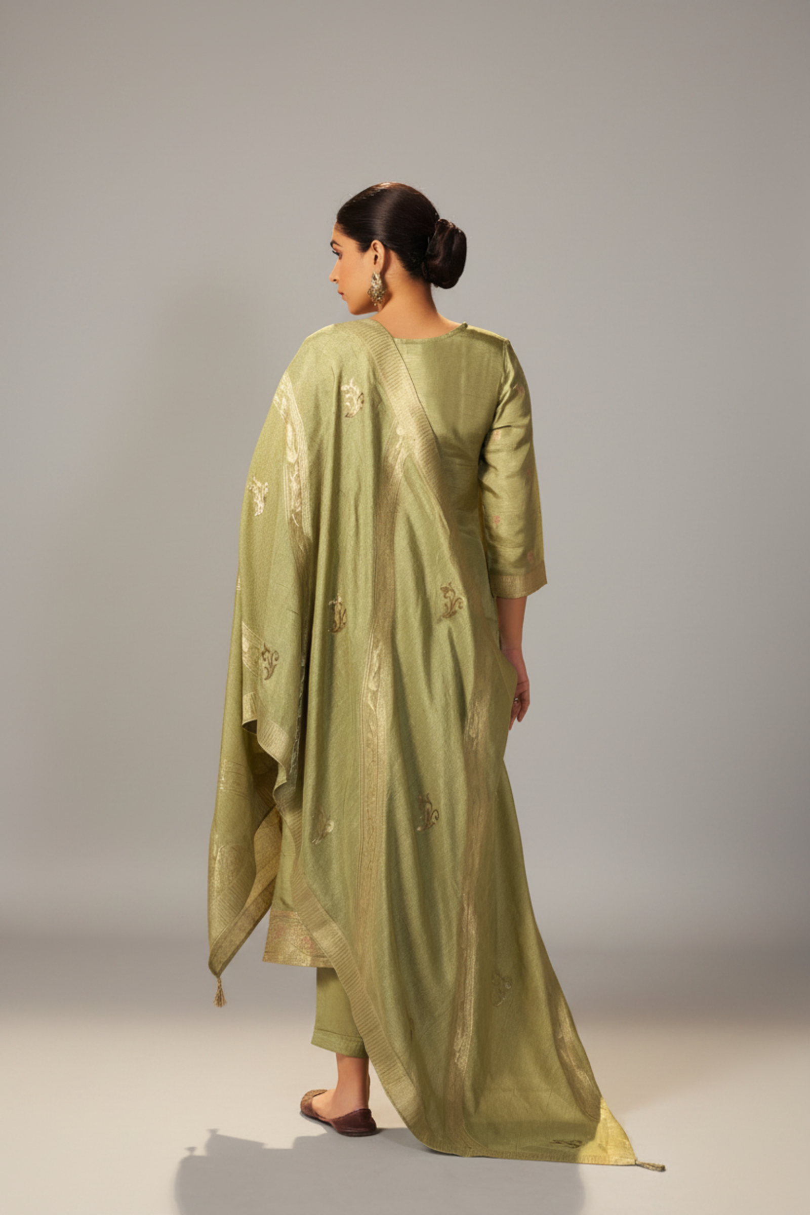 Sage Live Linen Jacquard Kurta Set