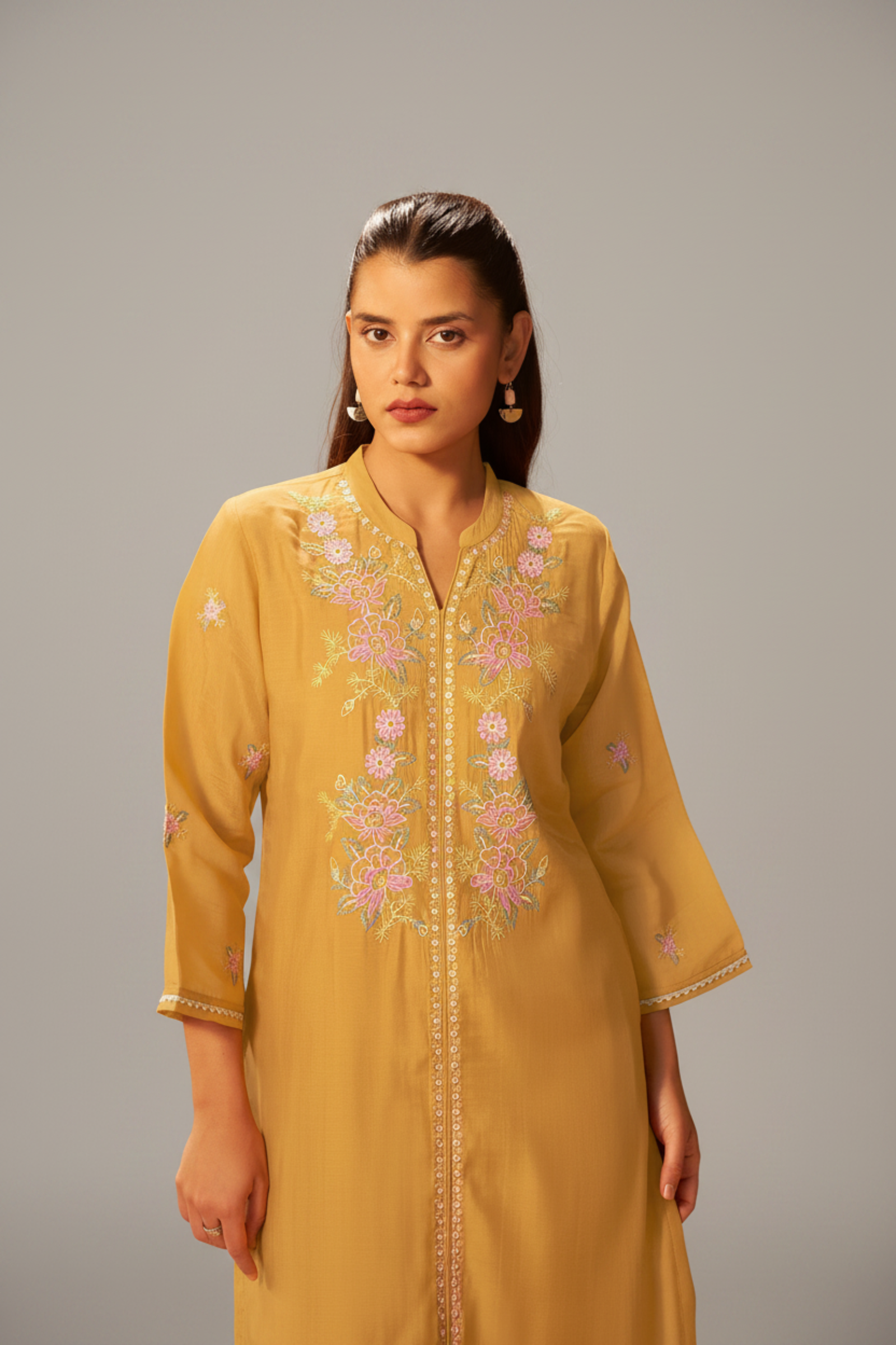 Honey Gold Mul Chanderi Co-ord Set
