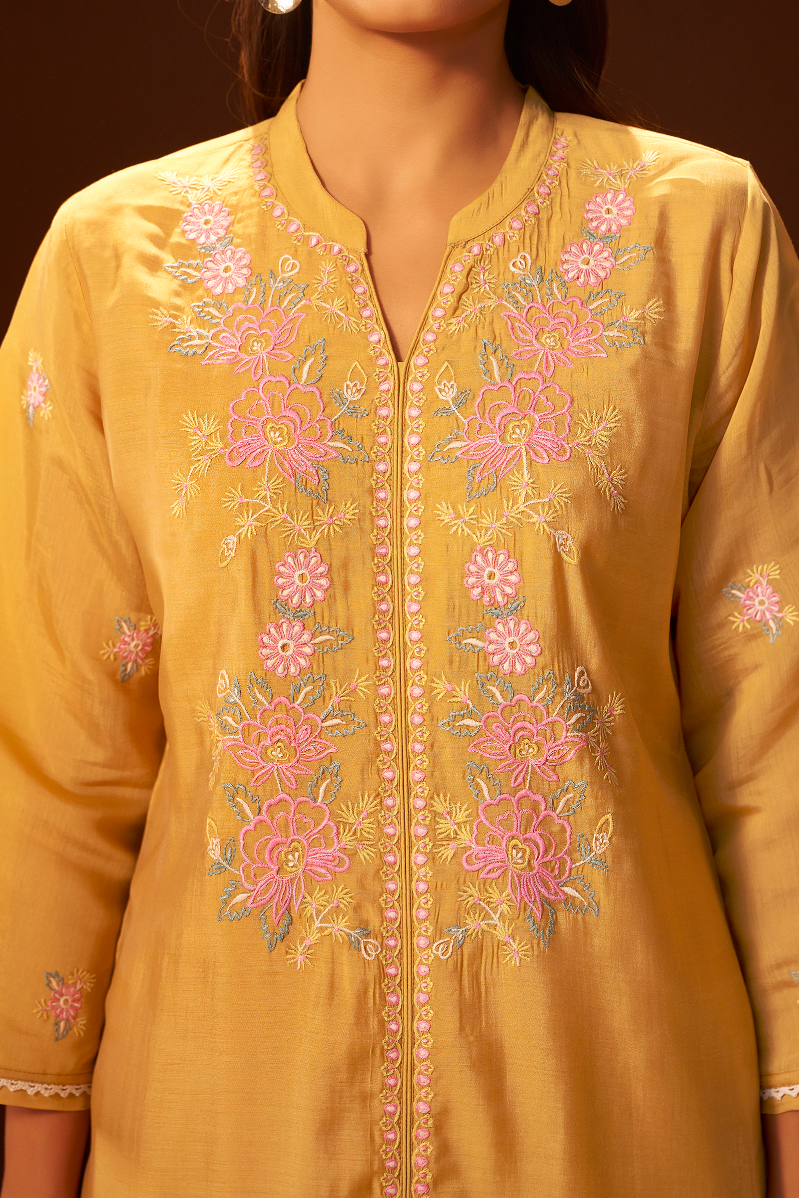 Honey Gold Mul Chanderi Co-ord Set