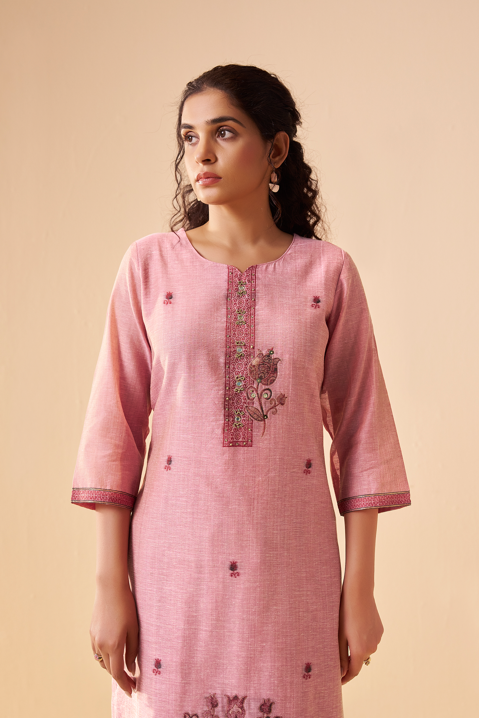 Plum Blush Embroidered Kurta Set
