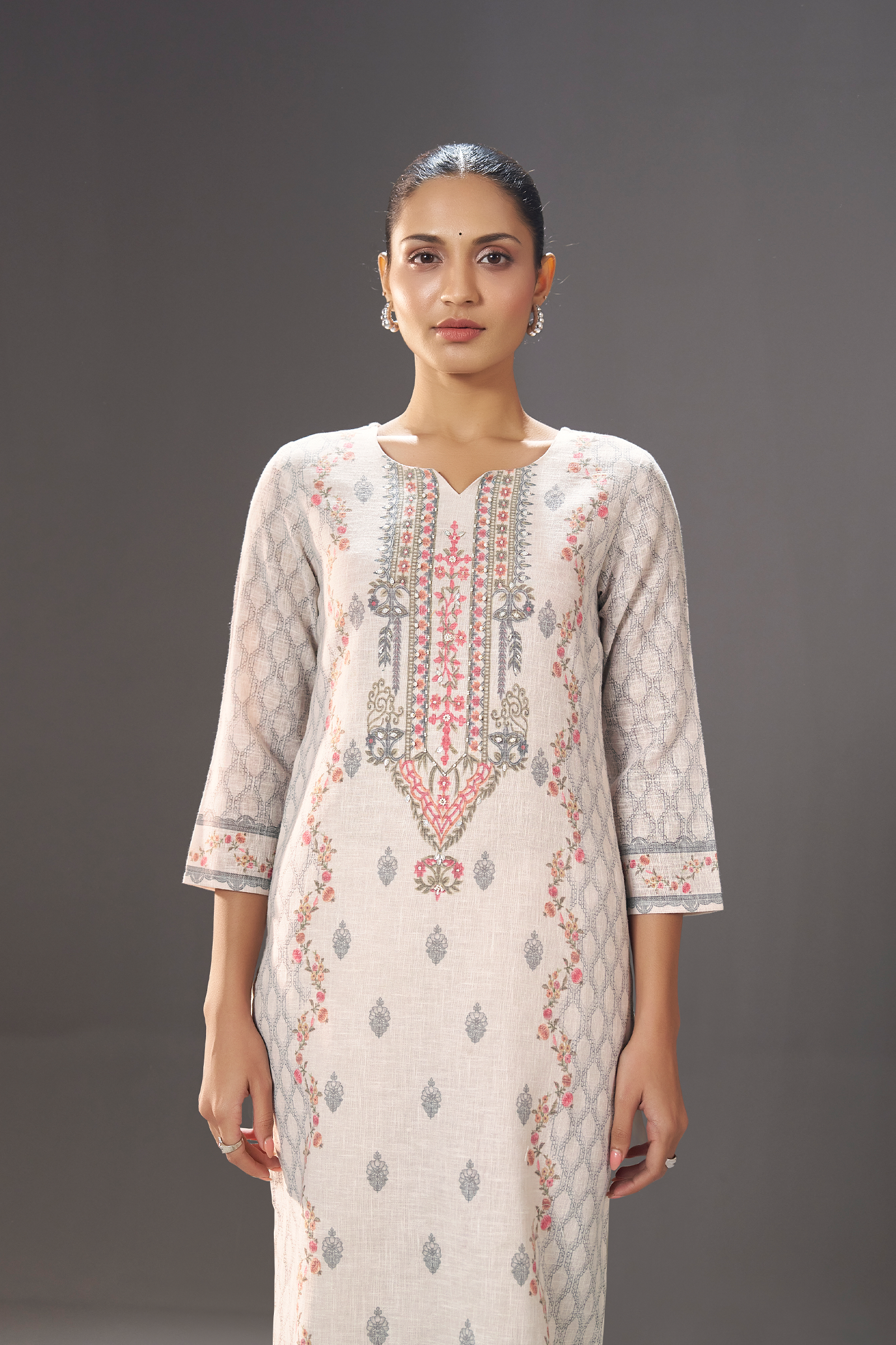 Stone Ivory Digital Printed Kurta Set