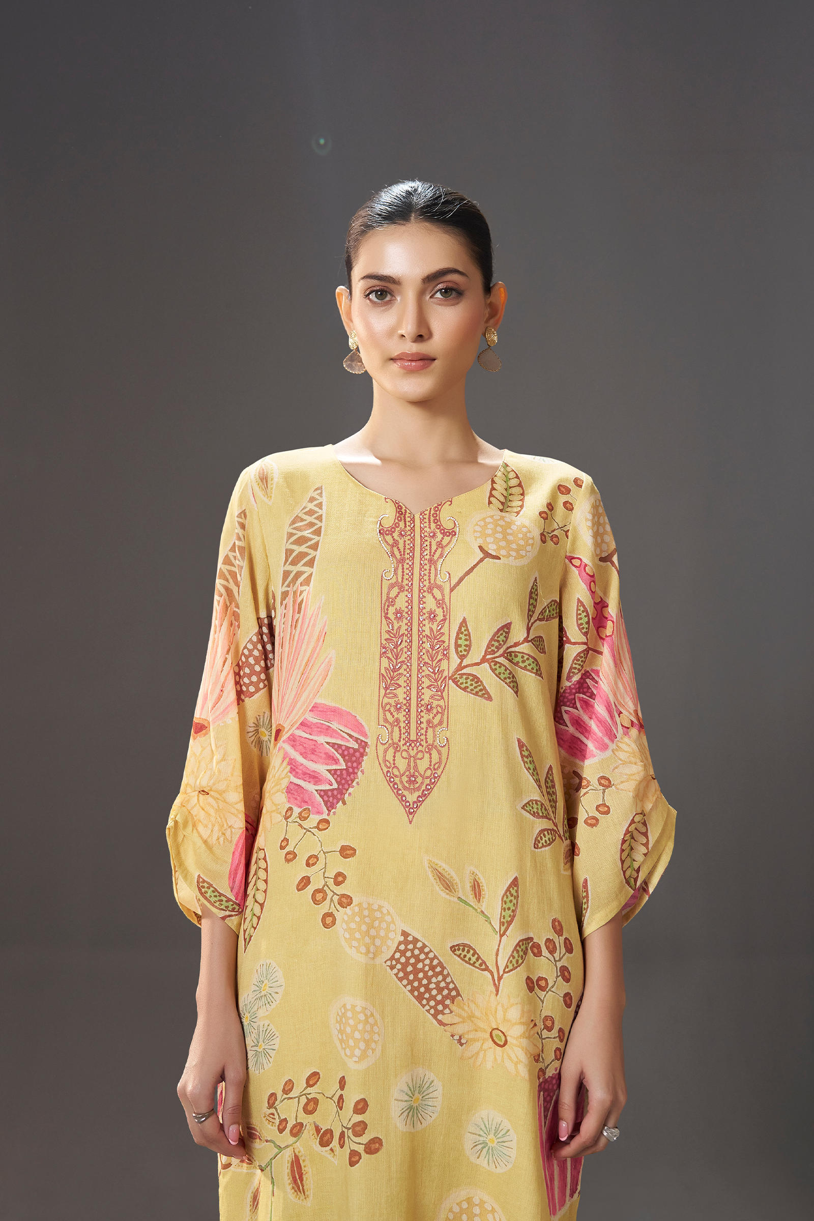 Sunlit Mustard Digital Printed Kurta Set
