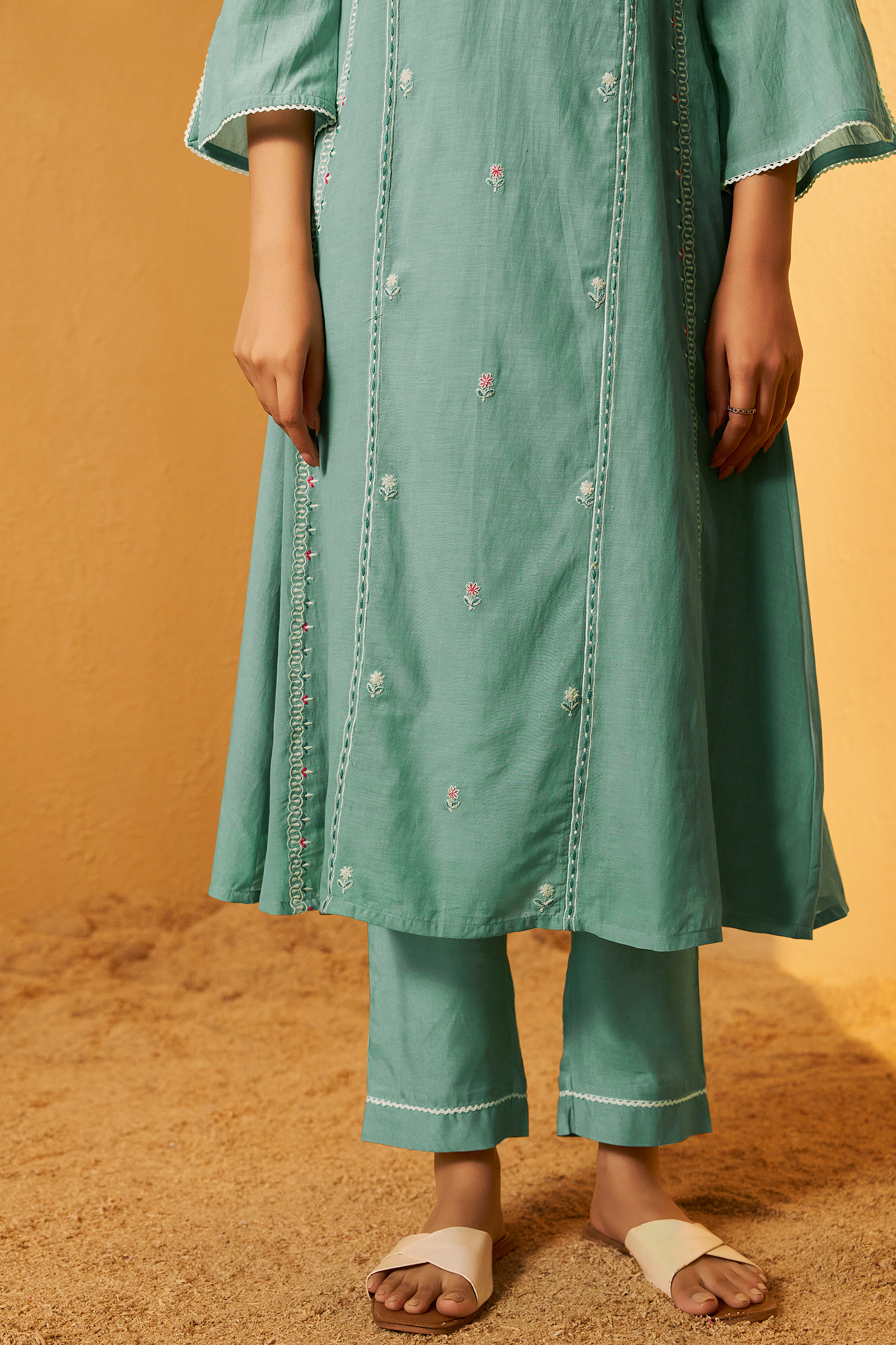 Ocean Mint Embroidered Kurta Set