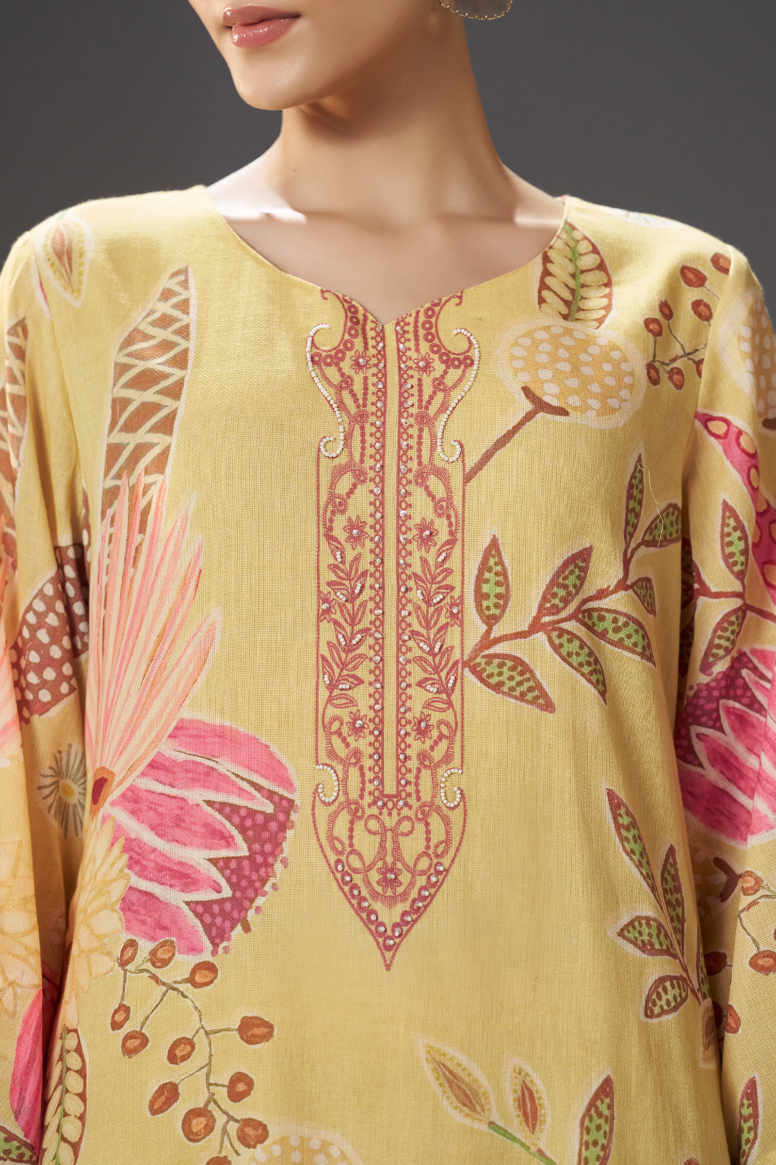 Sunlit Mustard Digital Printed Kurta Set