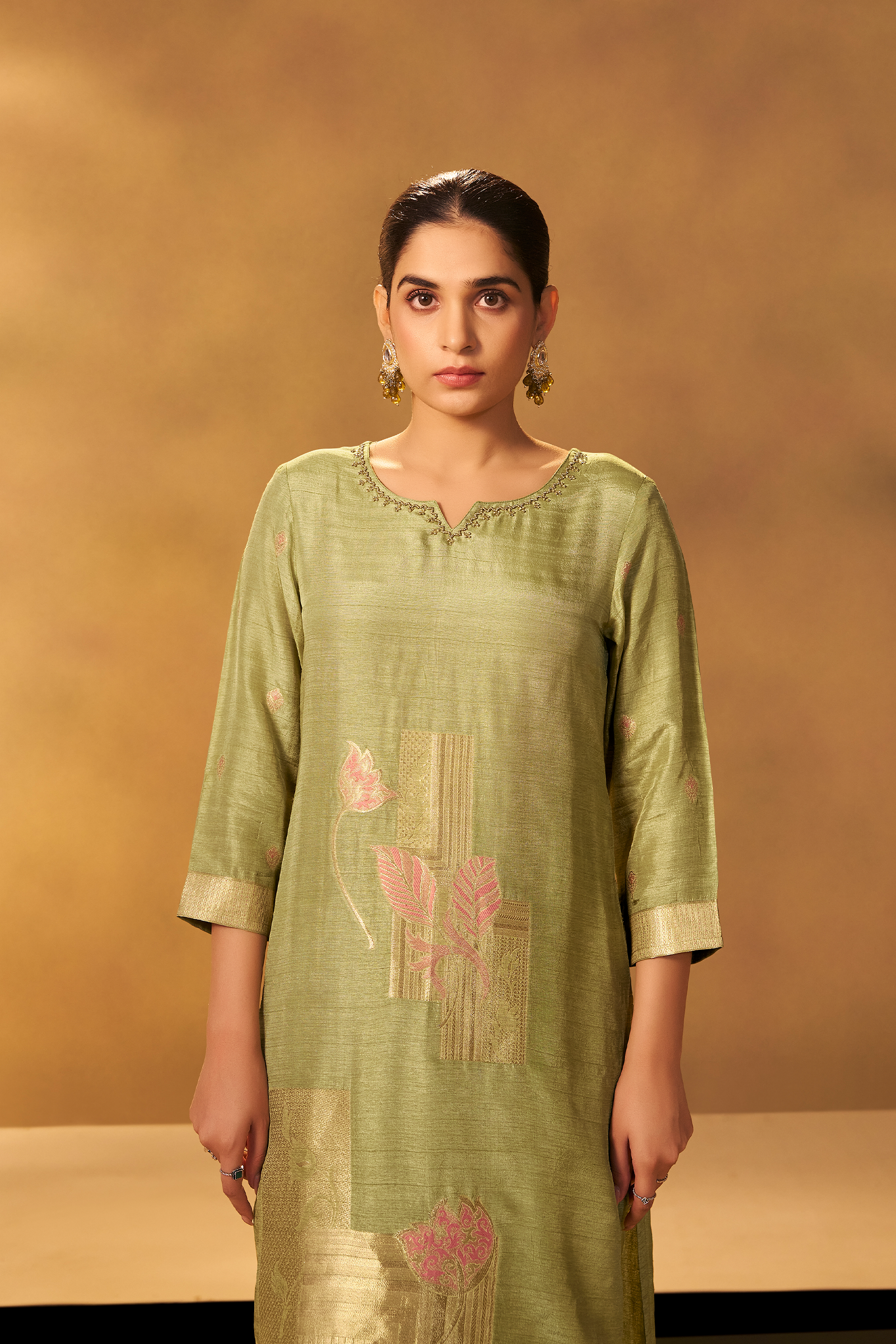 Sage Live Linen Jacquard Kurta Set