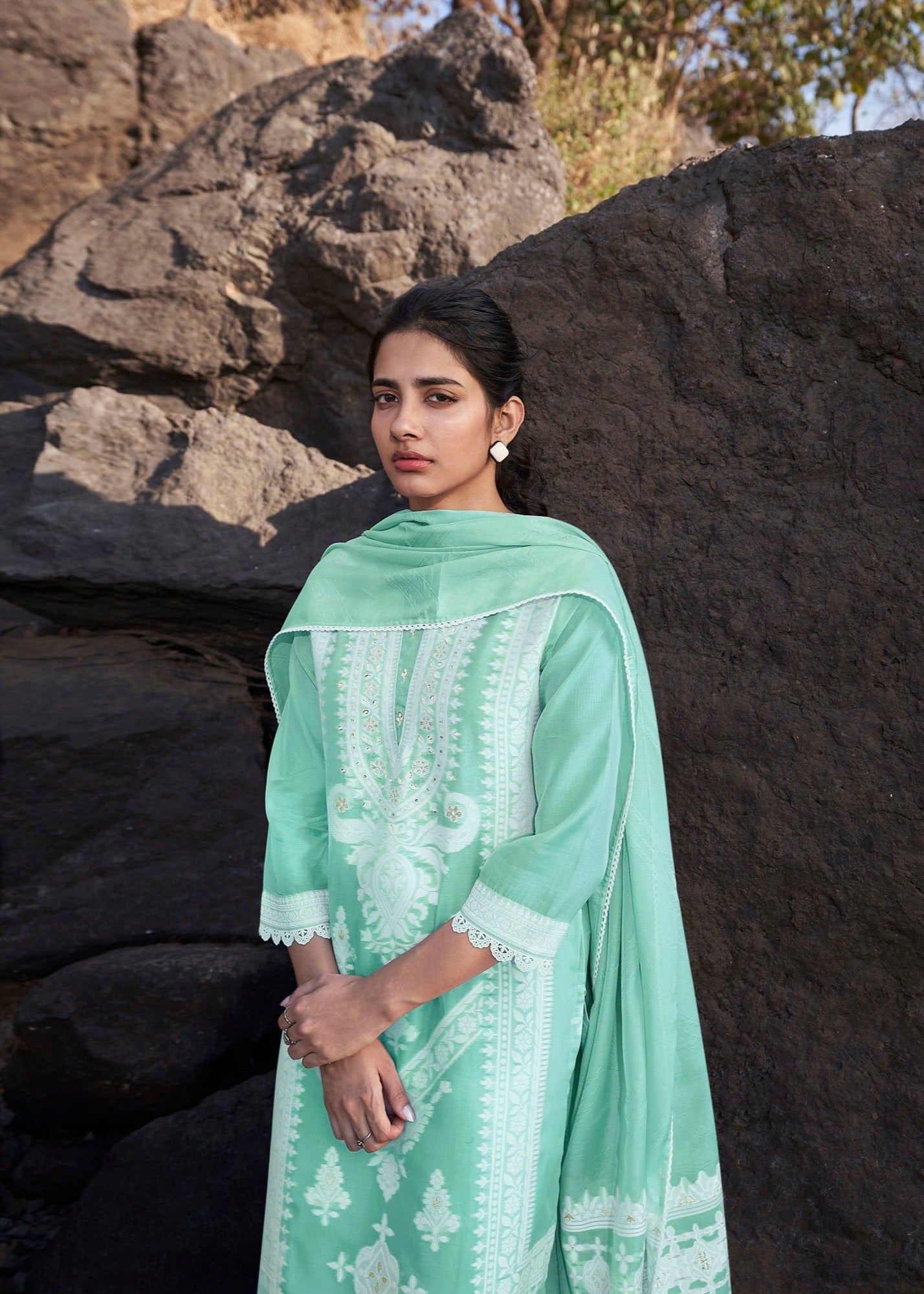 Silent Symphony Chanderi Kurta Set