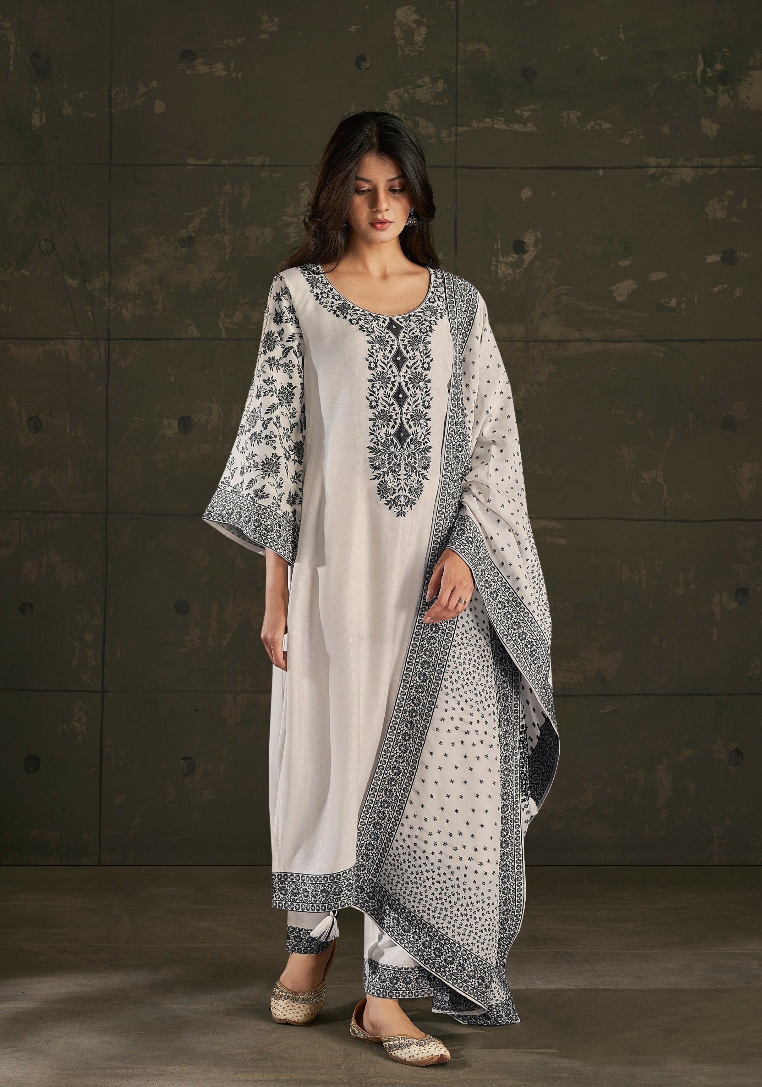 Beige Noir Silk Kurta Set
