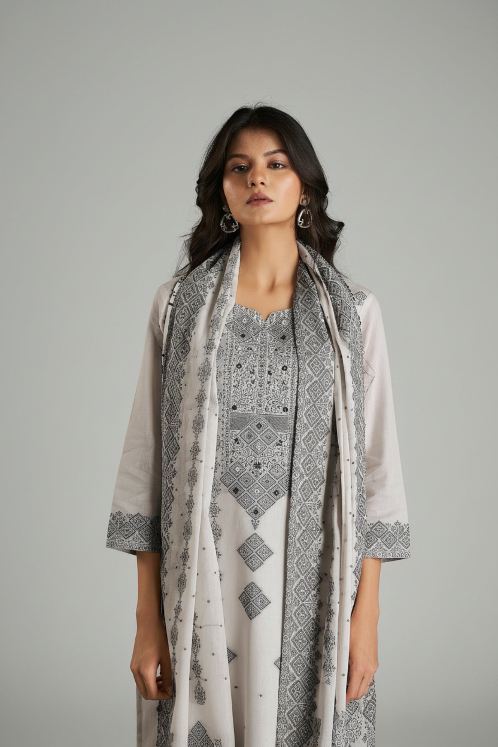Cream Cotton Elegance Kurta Set
