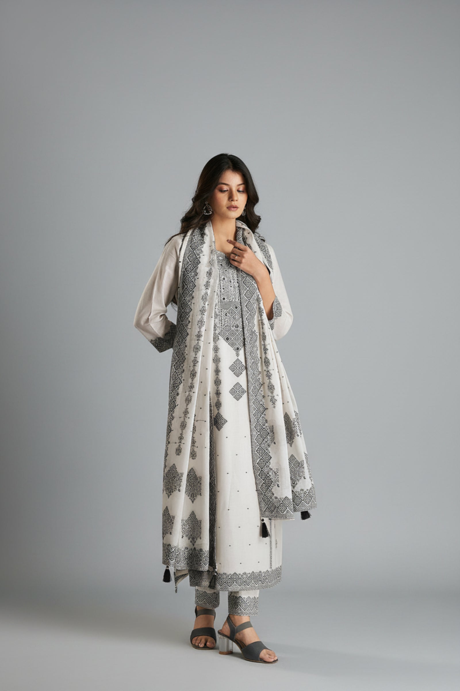 Cream Cotton Elegance Kurta Set