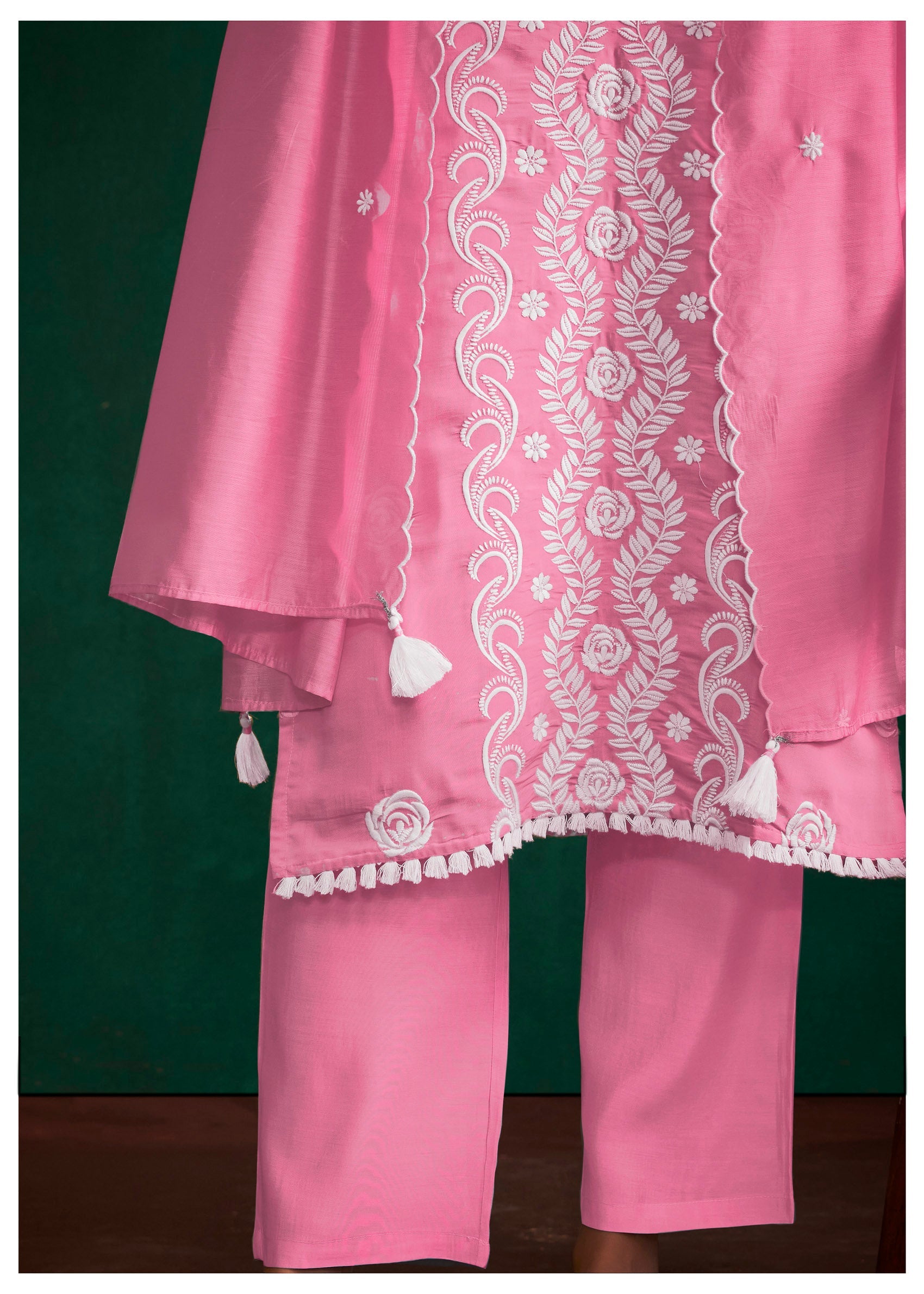Tender Blush Chikankari Chanderi Set