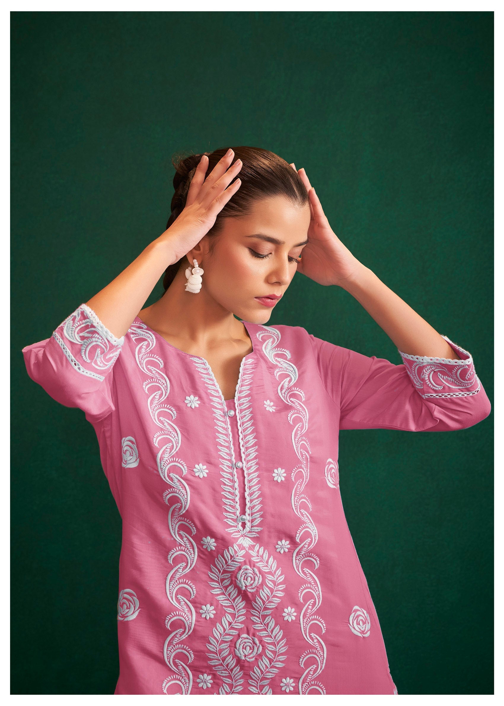 Tender Blush Chikankari Chanderi Set