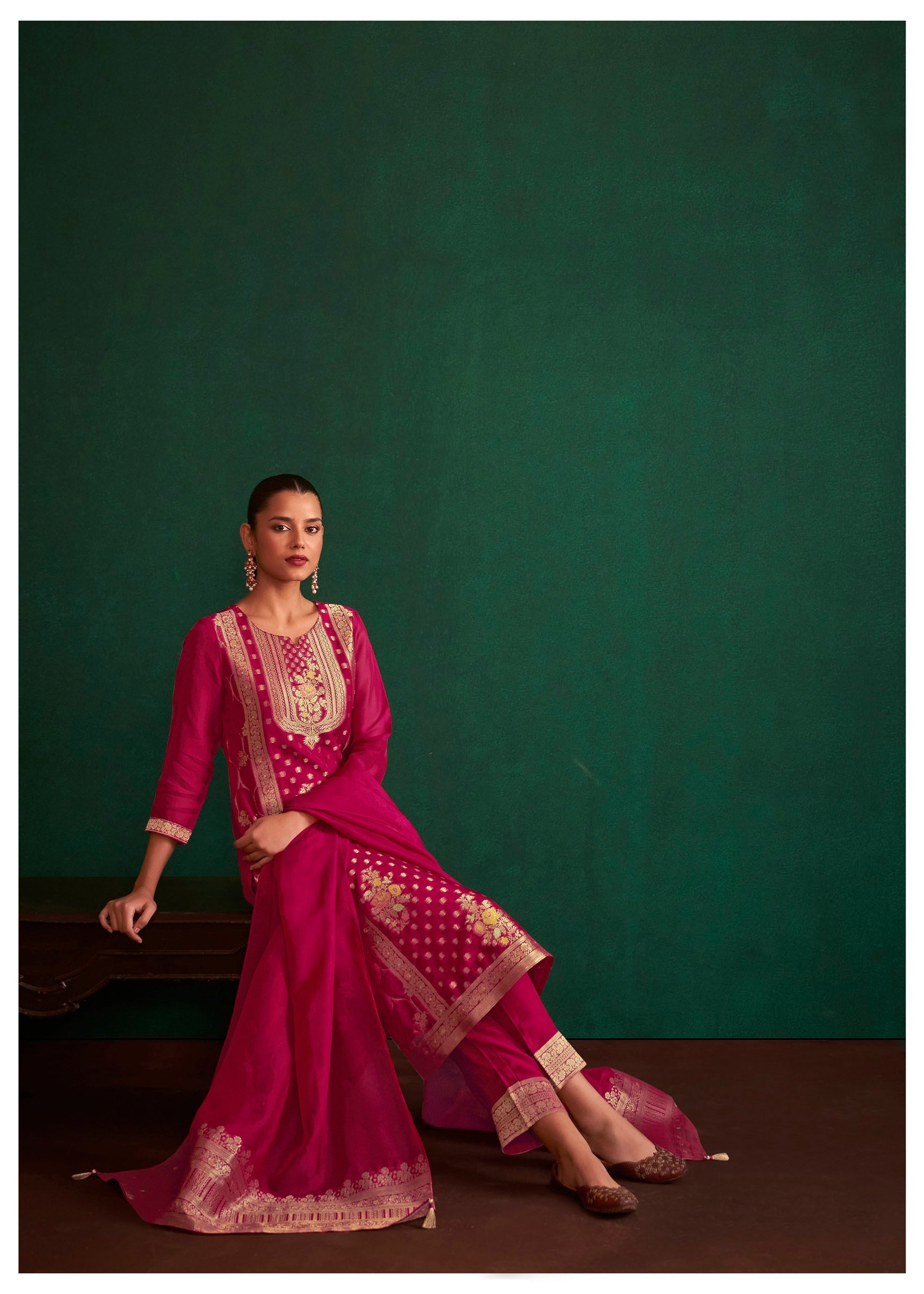 Radiant Rani Jacquard Organza Ensemble