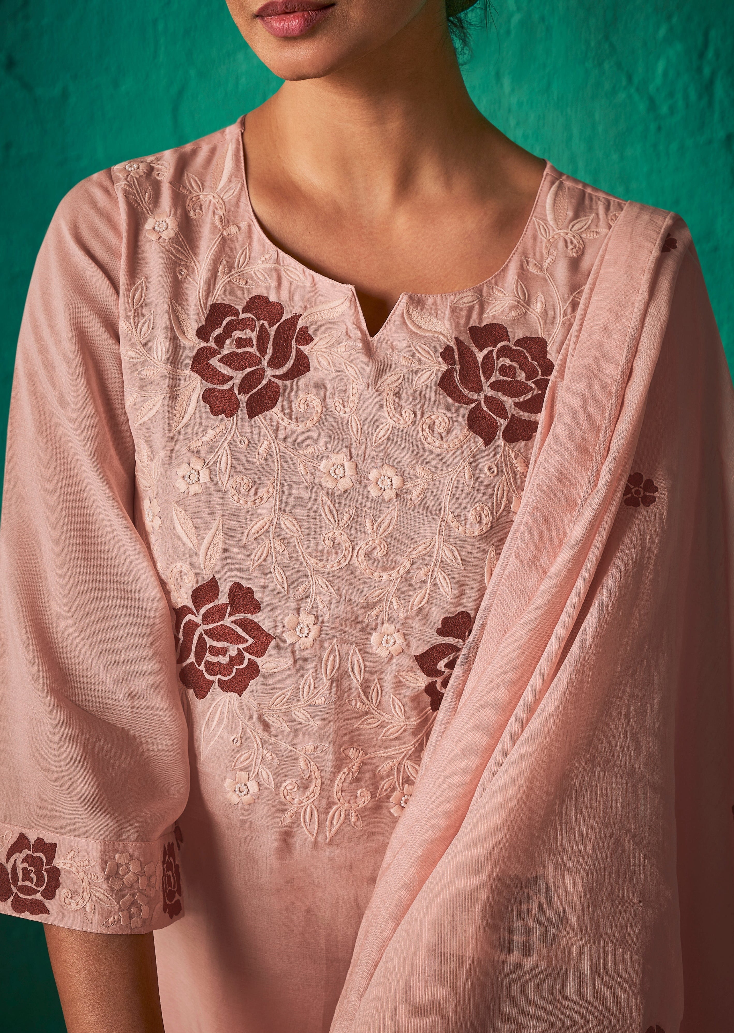 Mystique Lilas Chanderi Kurta Set