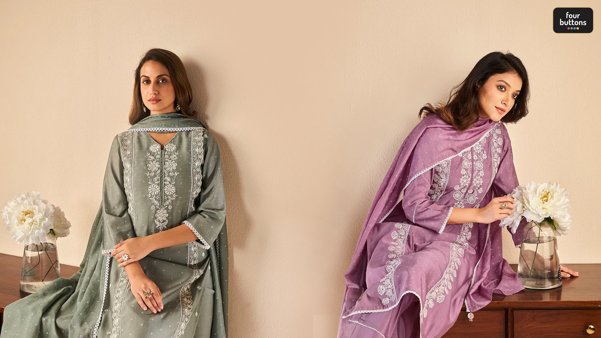 Why Indian Chikankari Kurta Sets for Women Continue to Trend?-fourbuttons-in