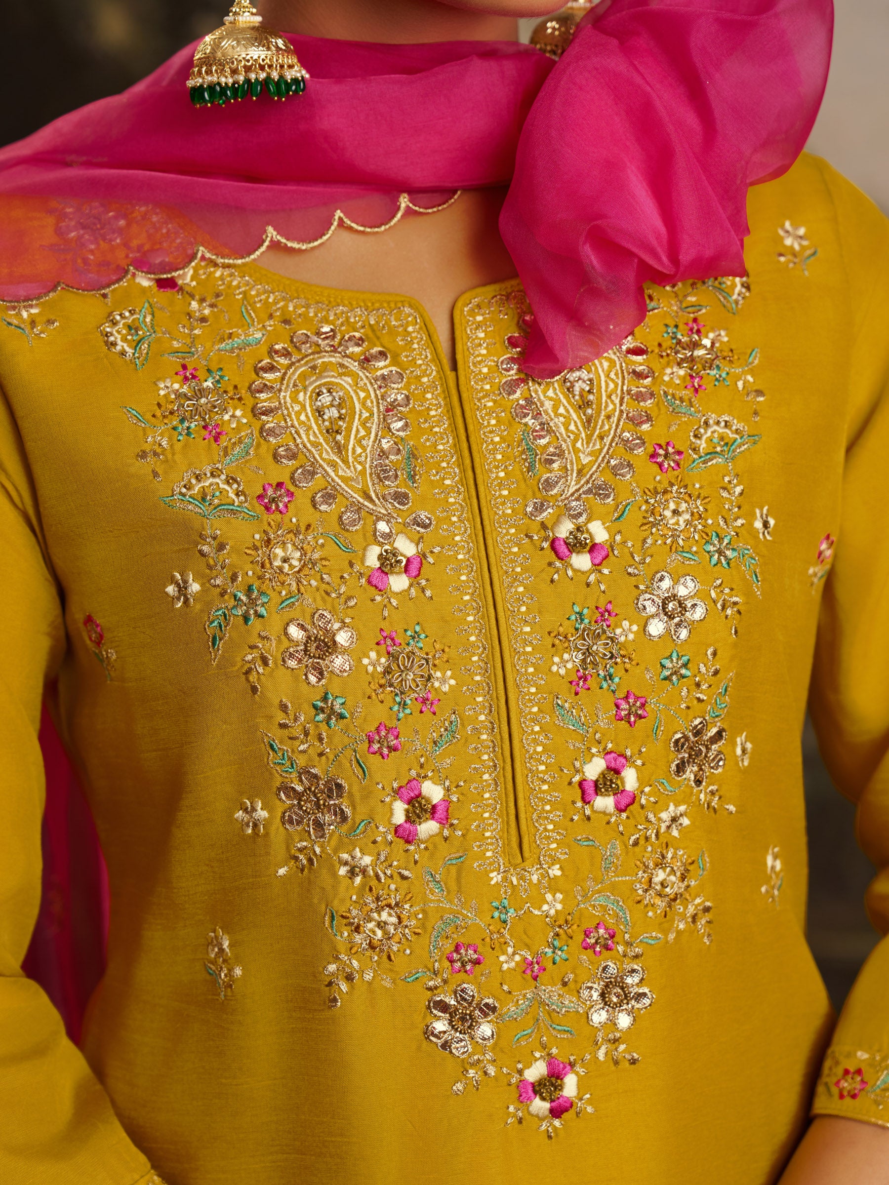 Emberly Silk Embroidery Kurta Set
