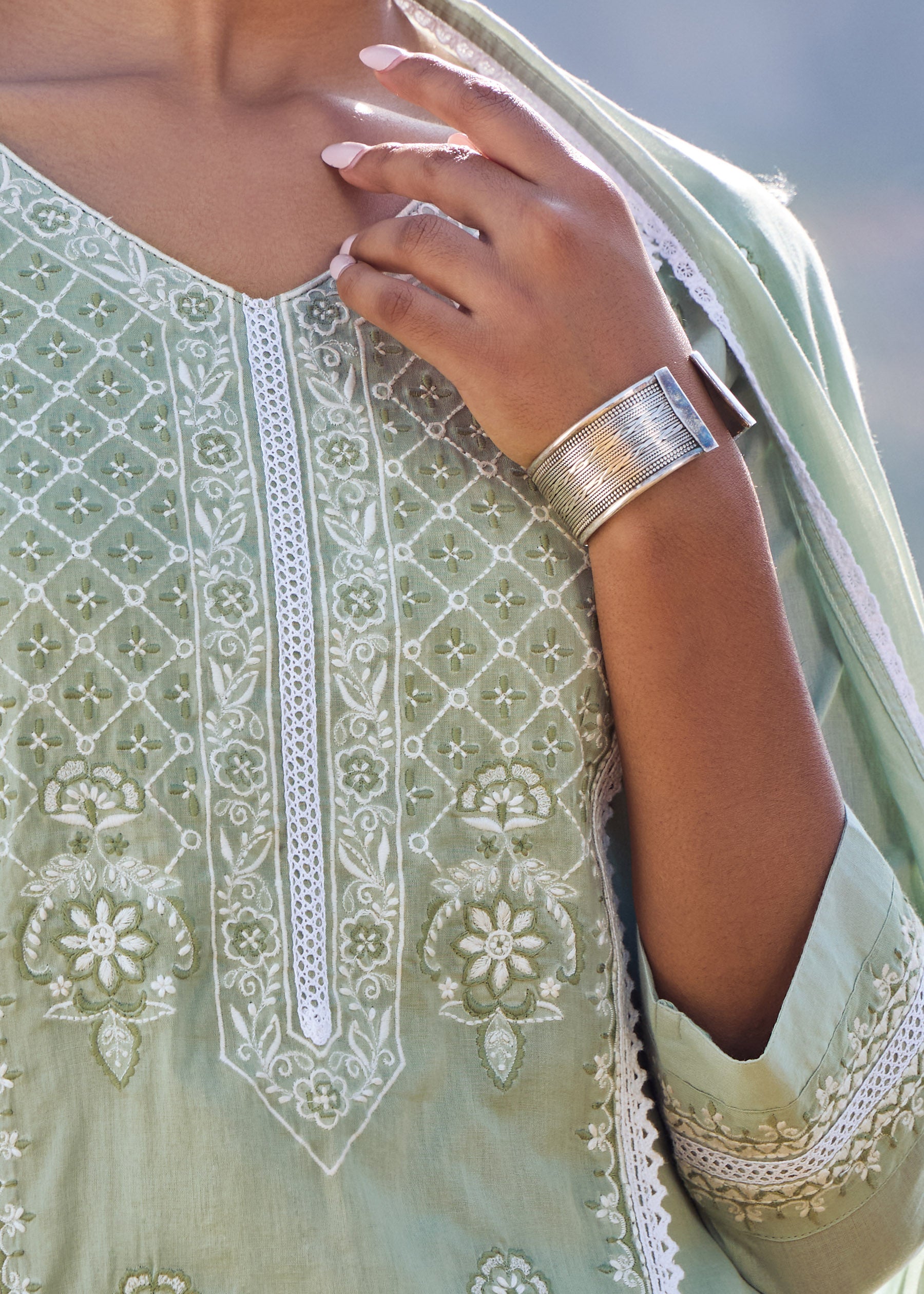Elira Cotton Chikankari Kurta Set