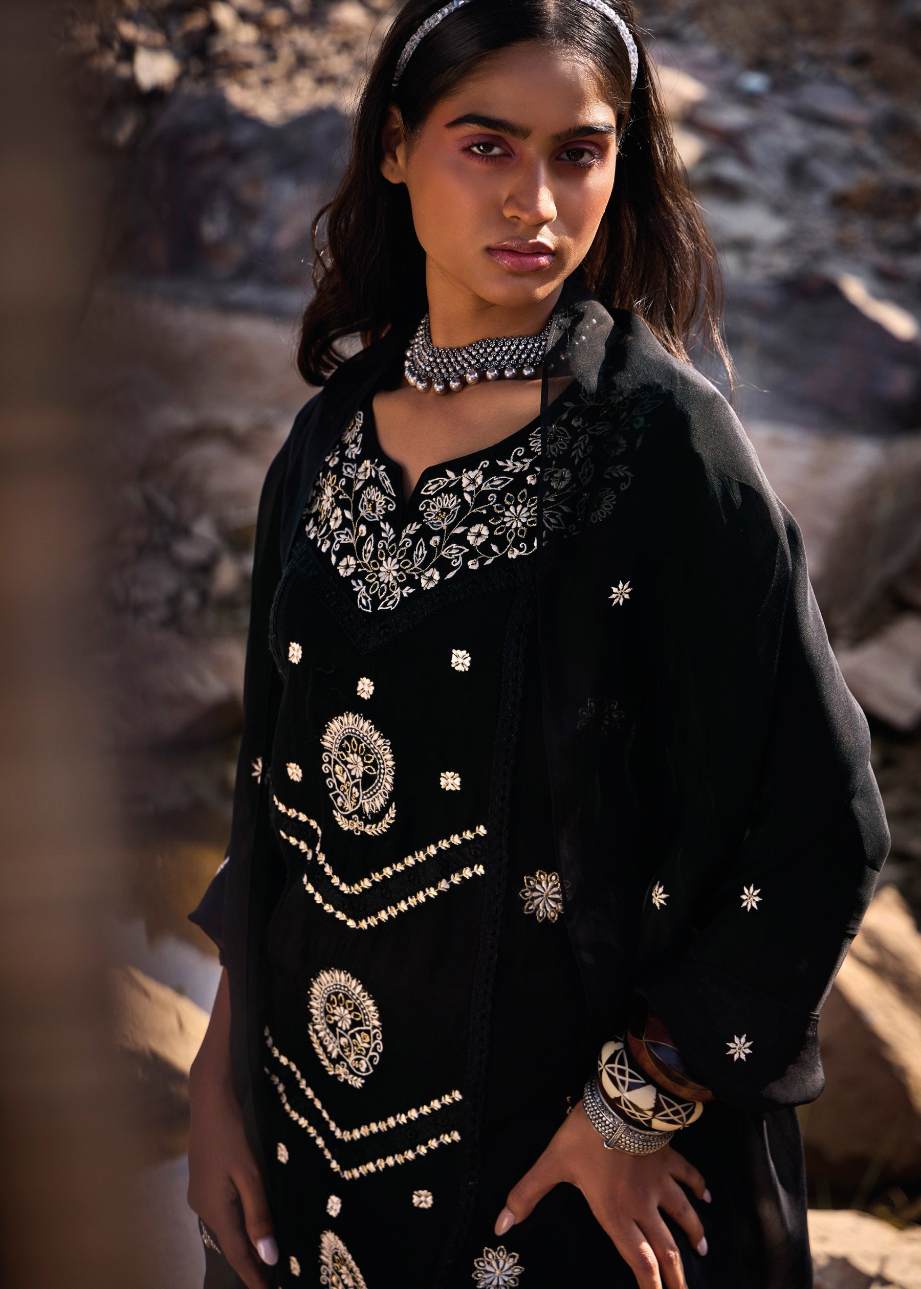 Delphine Embroidered Organza Kurta Set