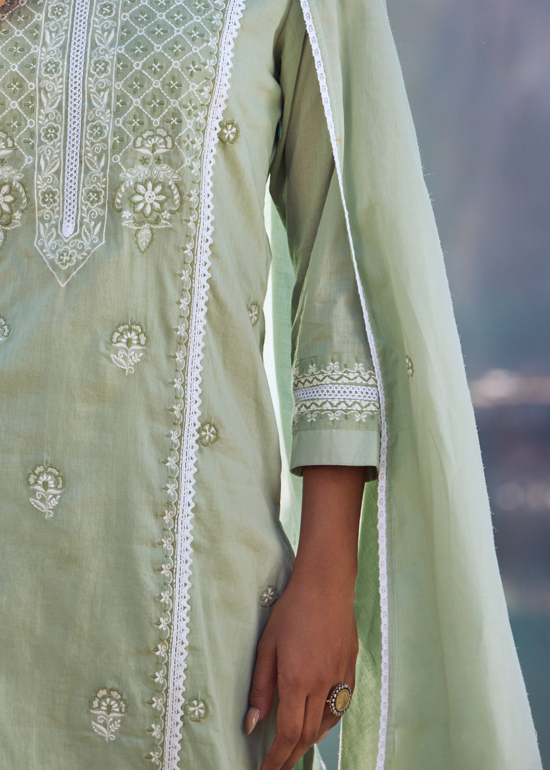 Elira Cotton Chikankari Kurta Set