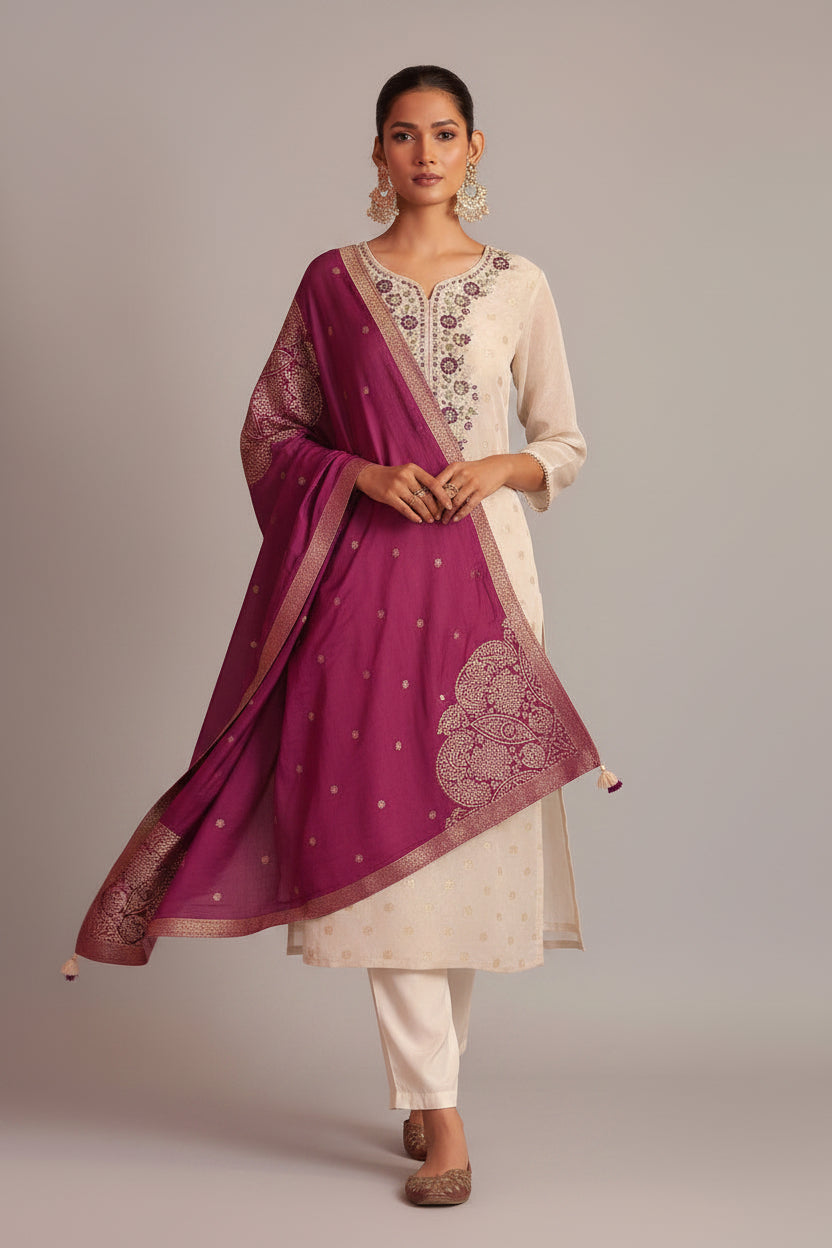 Tissue Organza Kurta Set