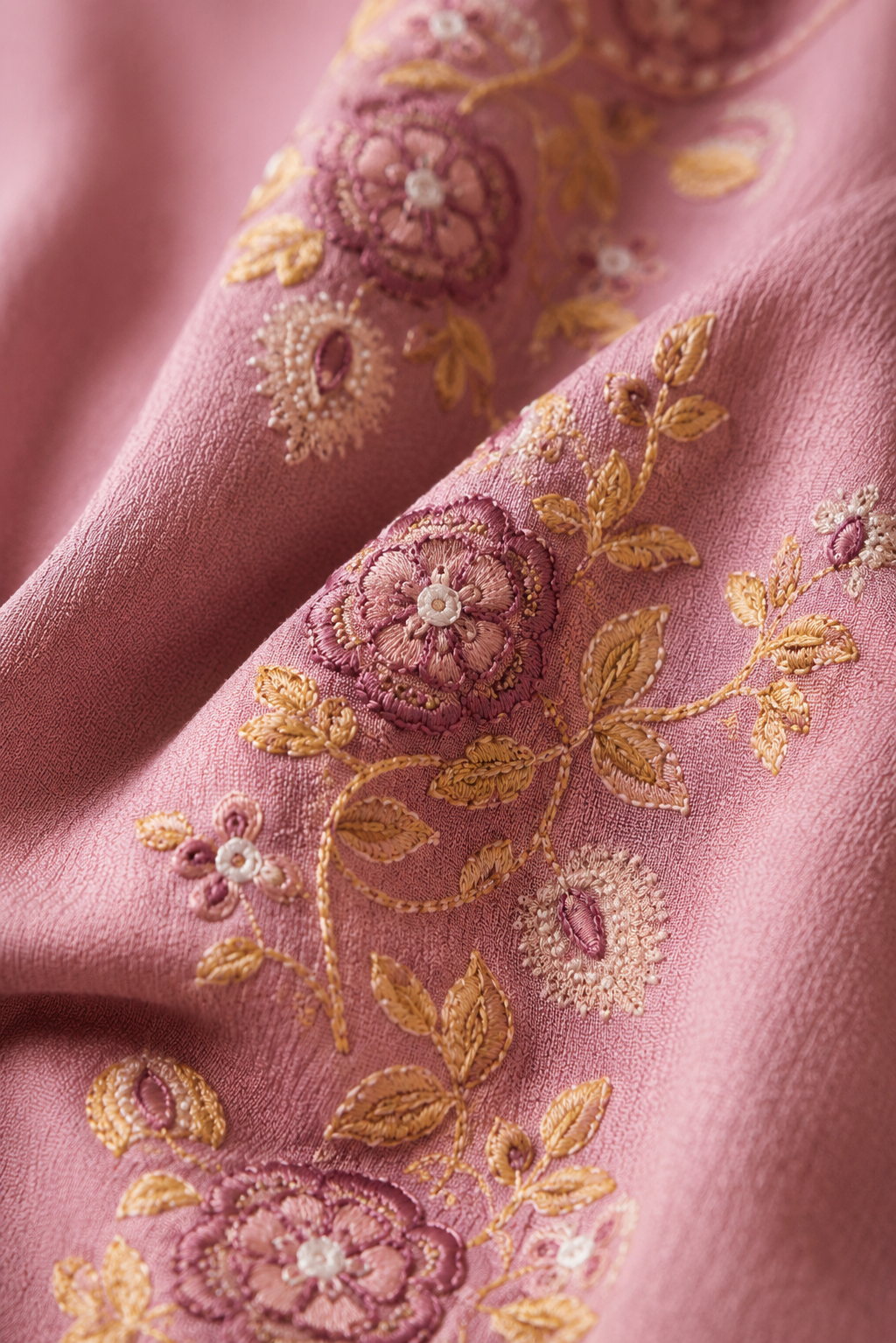 Peony Pink Cotton Linen Digital Print Kurta Set