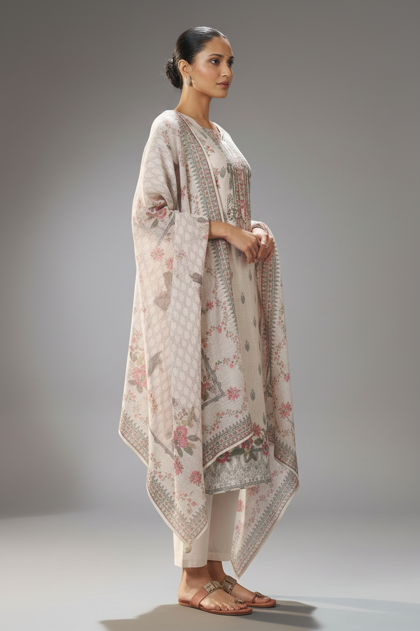 Stone Ivory Digital Printed Kurta Set