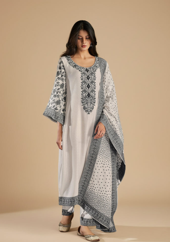 Beige Noir Silk Kurta Set
