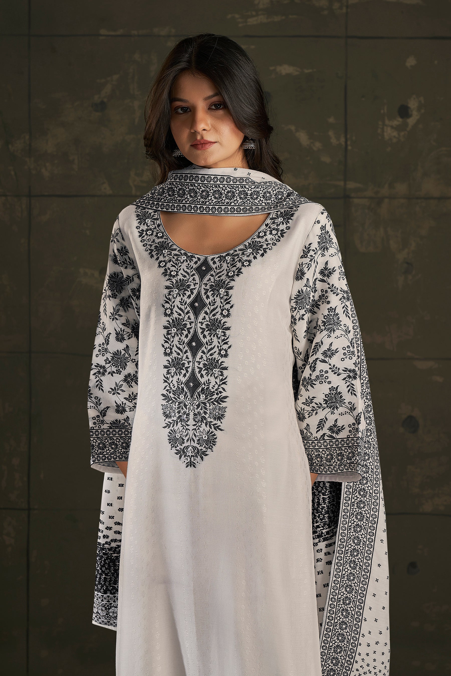 Beige Noir Silk Kurta Set