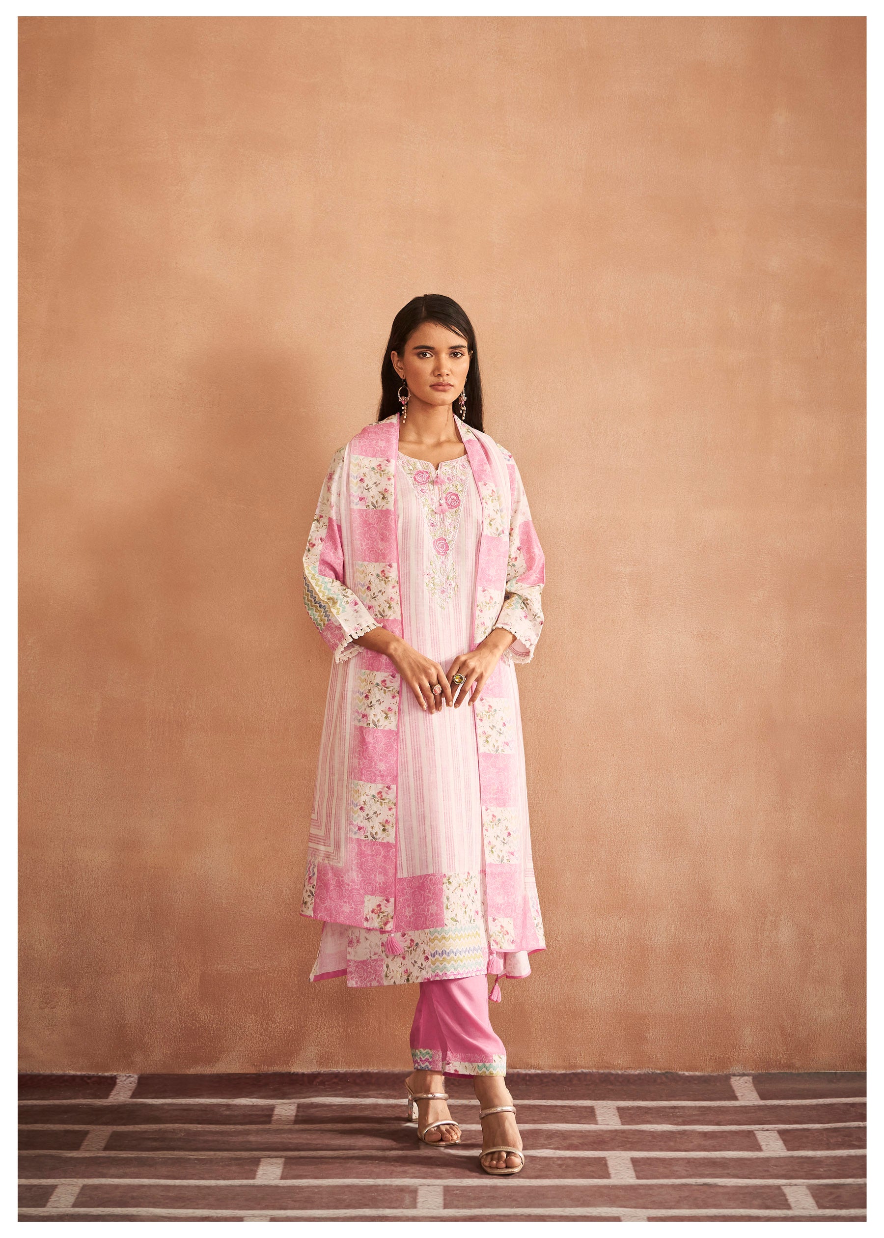 Radiant Embroidered Print Kurta Set