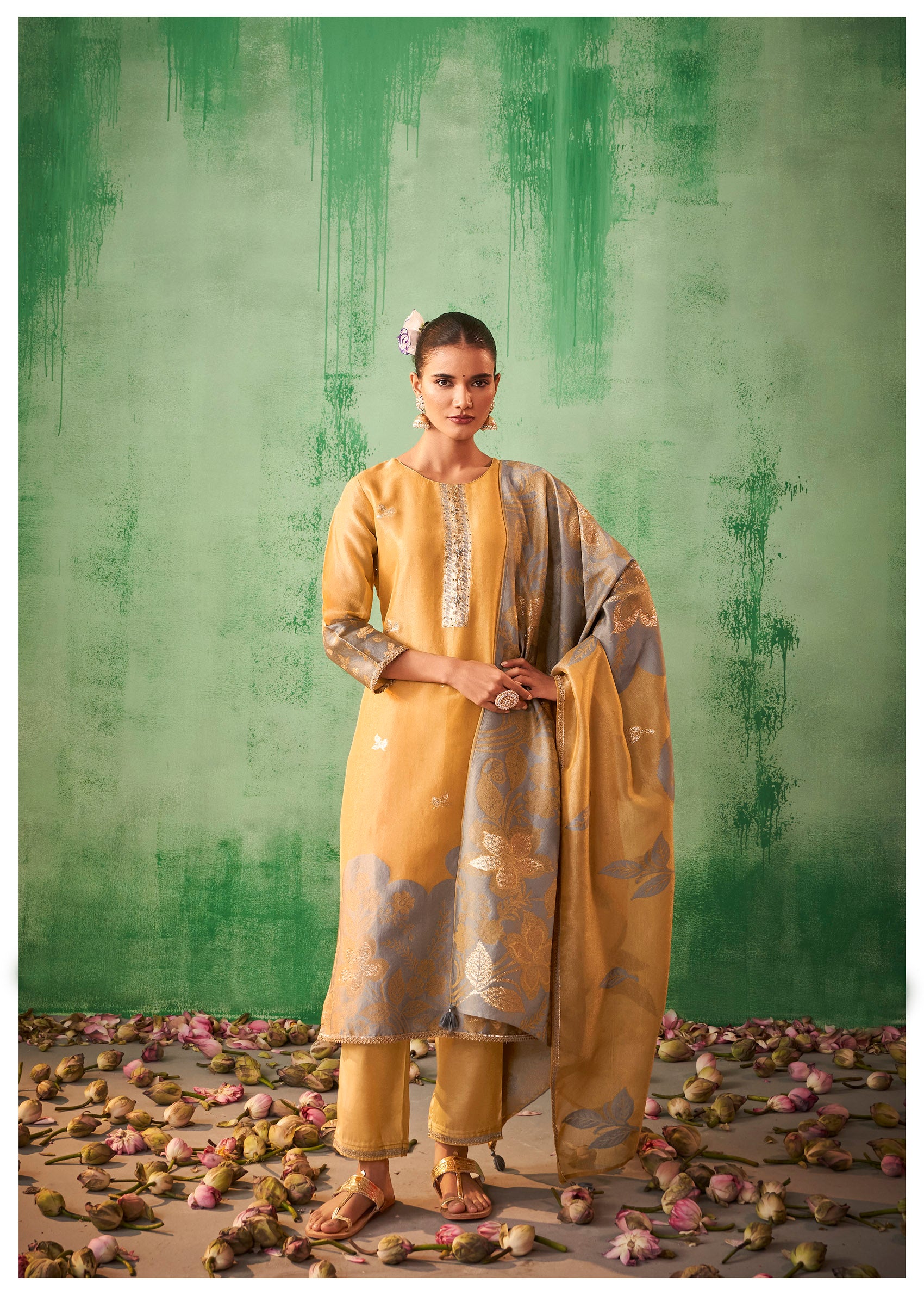 Sunlit Grace Tissue Jacquard Suit