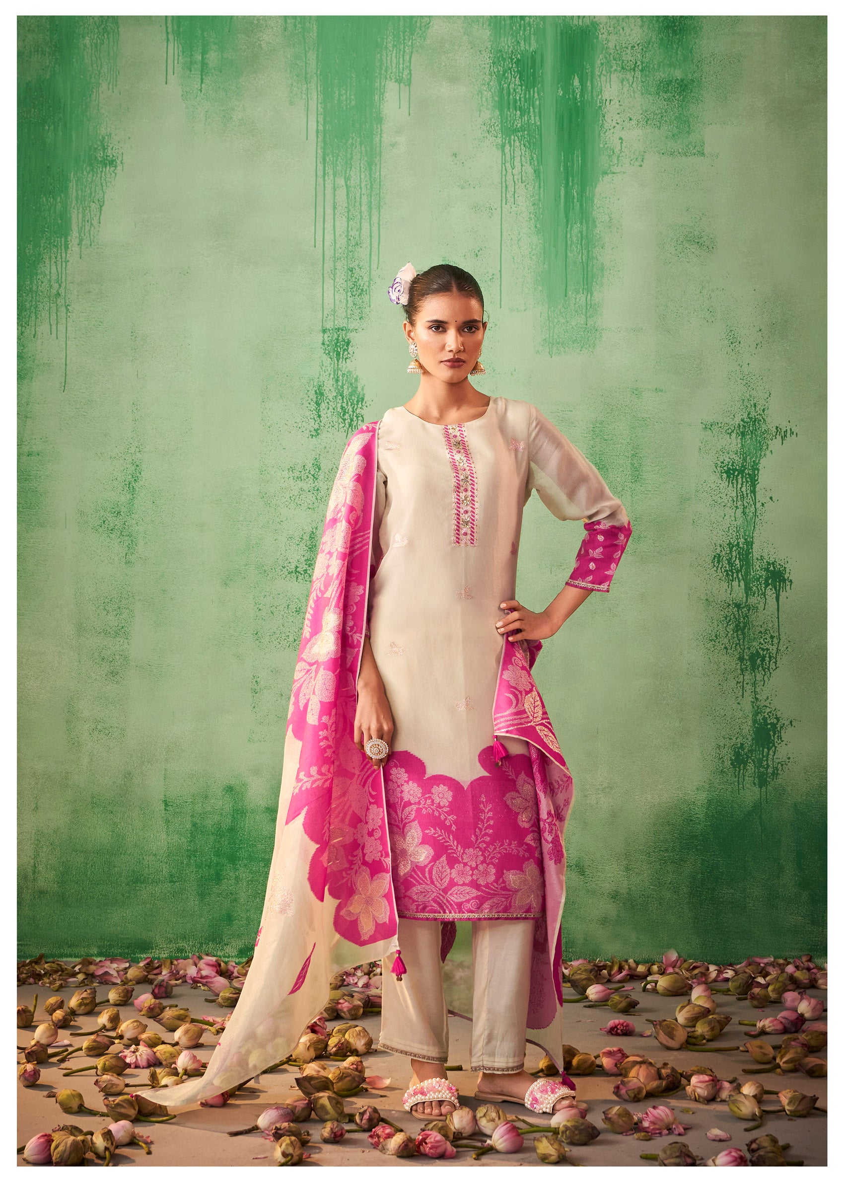 Moonlit Grace Tissue Jacquard Suit