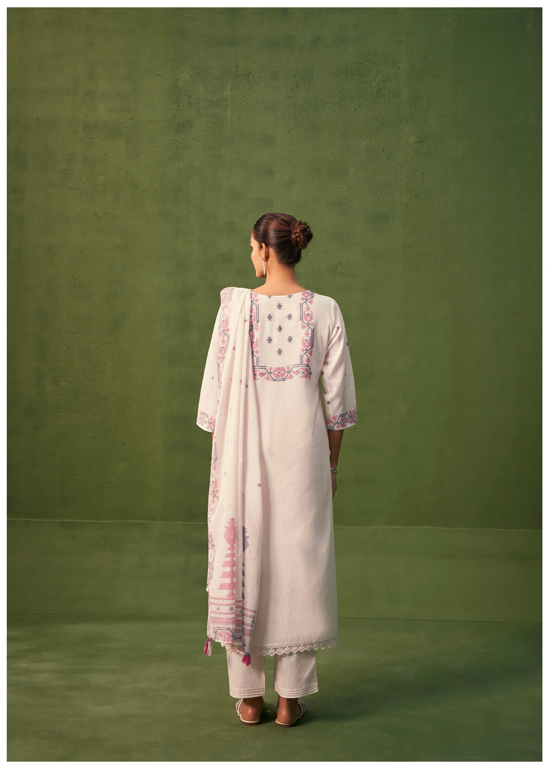 Luminous Cotton Jacquard Kurta Set