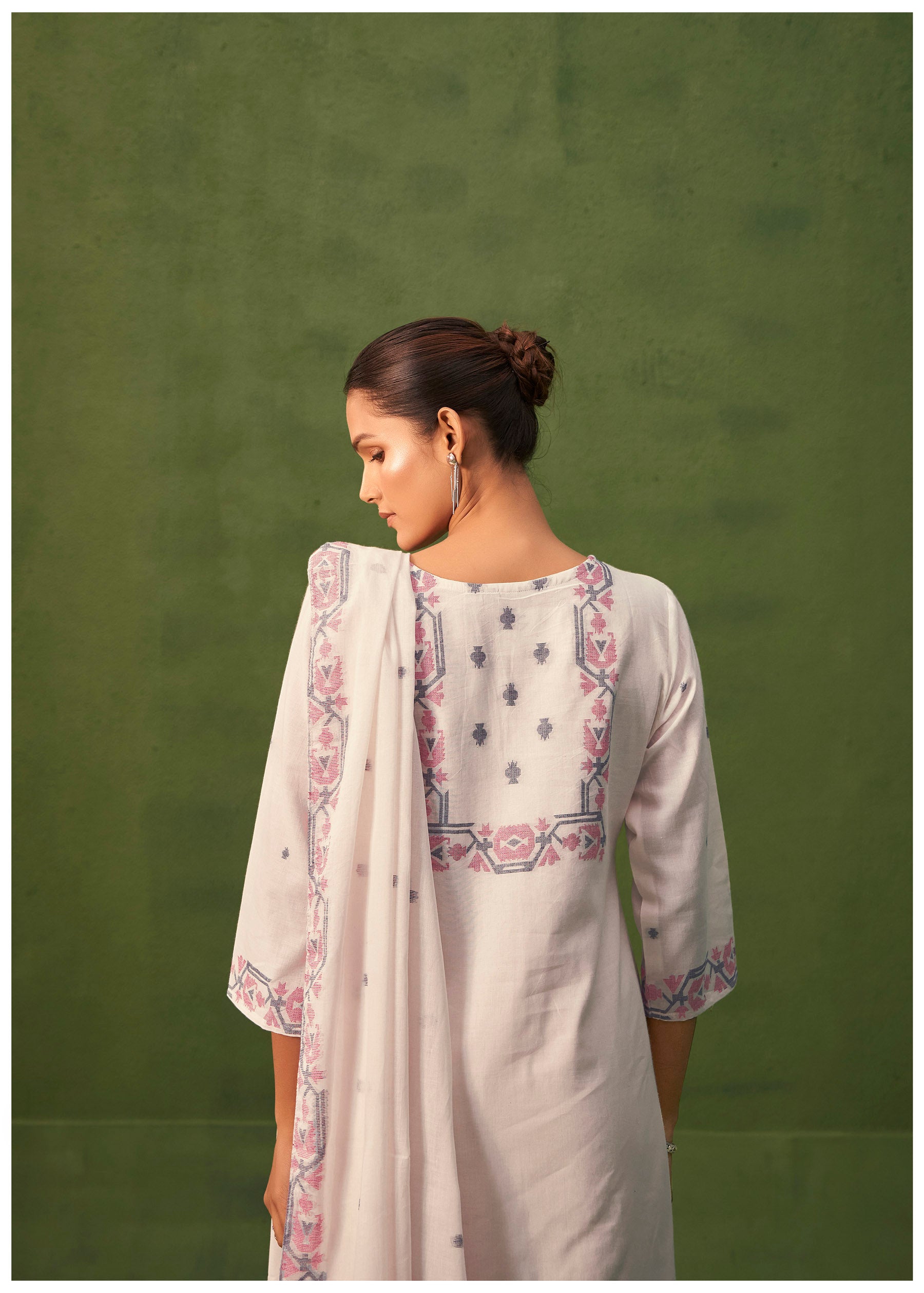 Luminous Cotton Jacquard Kurta Set