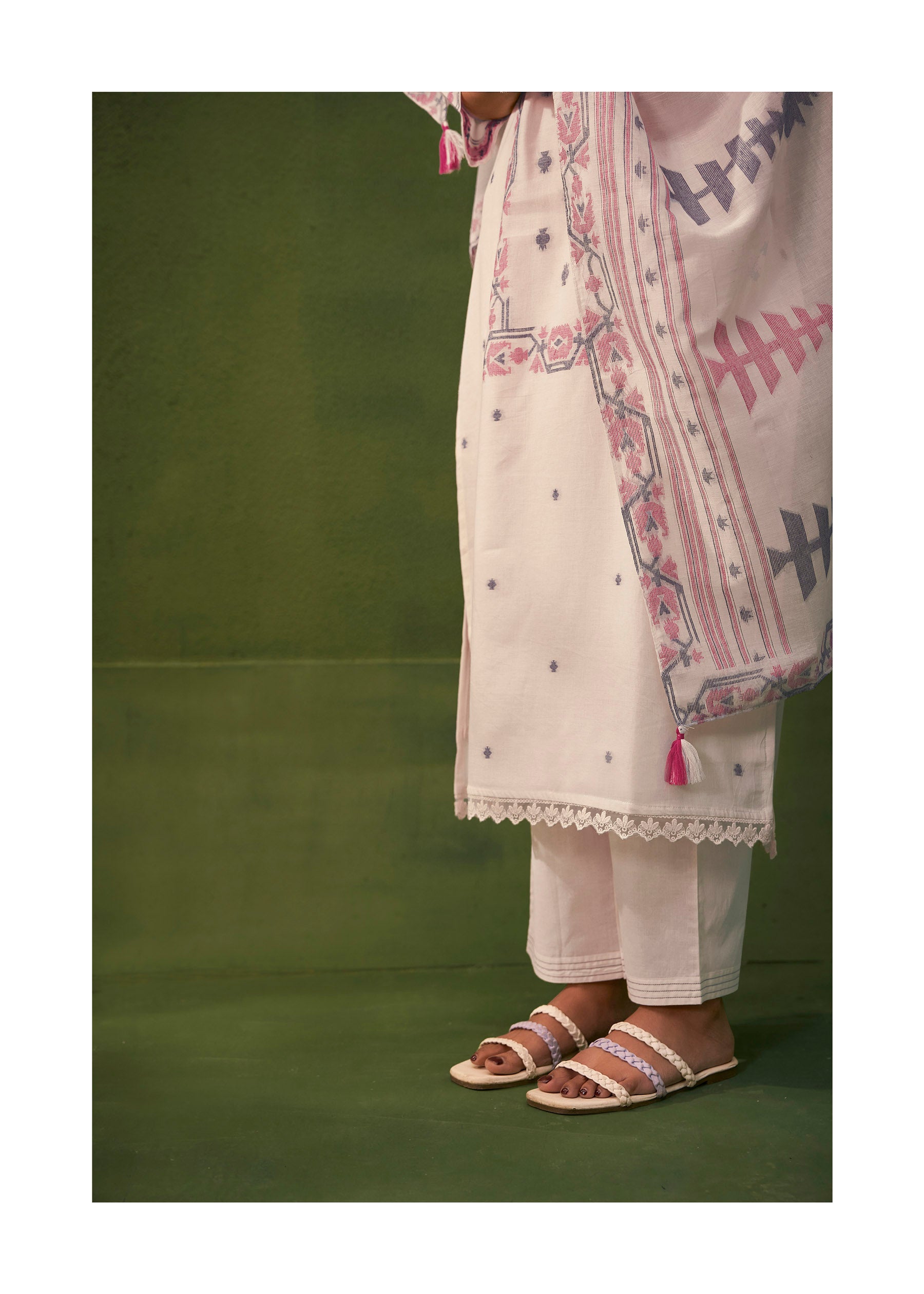 Luminous Cotton Jacquard Kurta Set