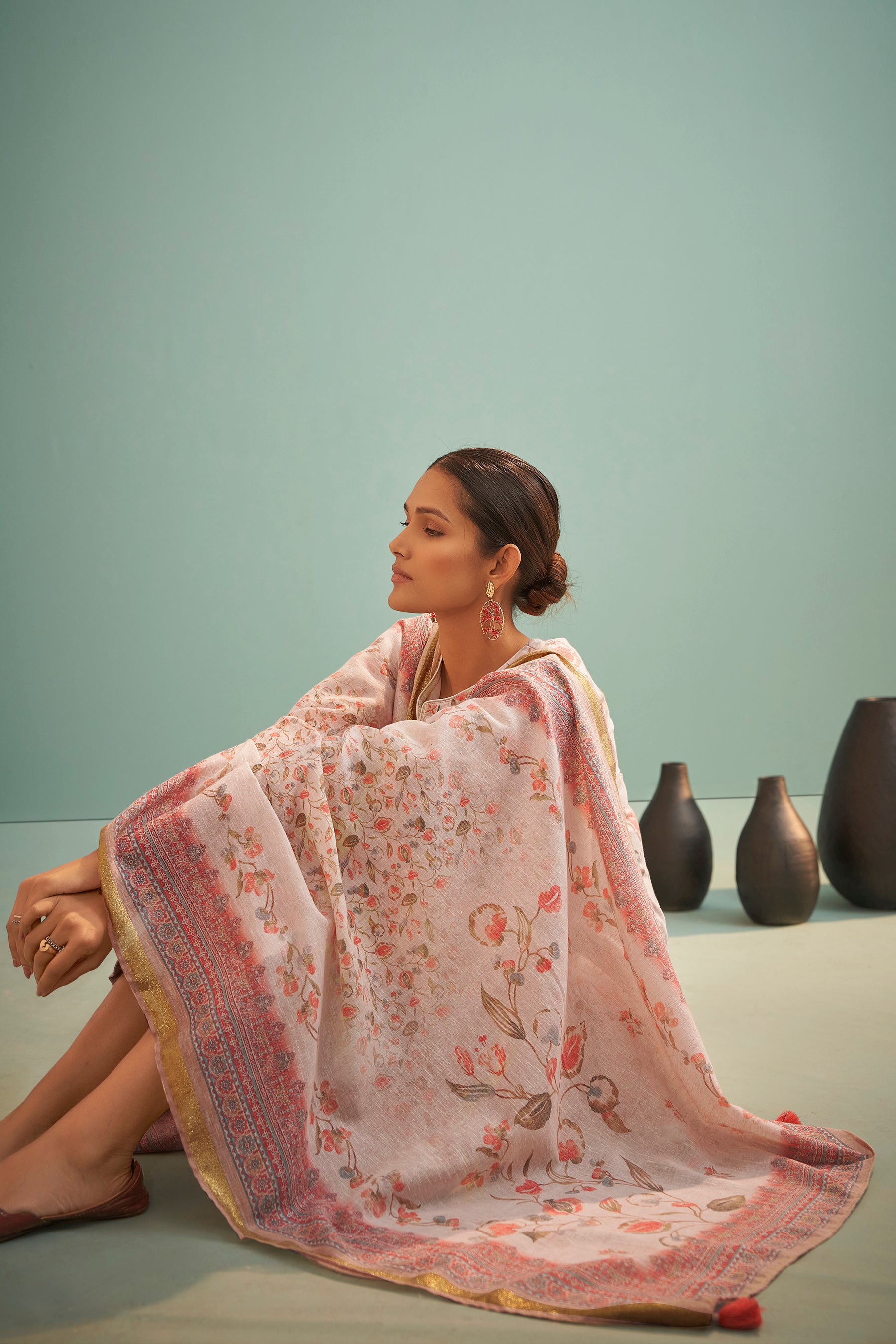 Whisperlyn Cream Linen Kurta Set