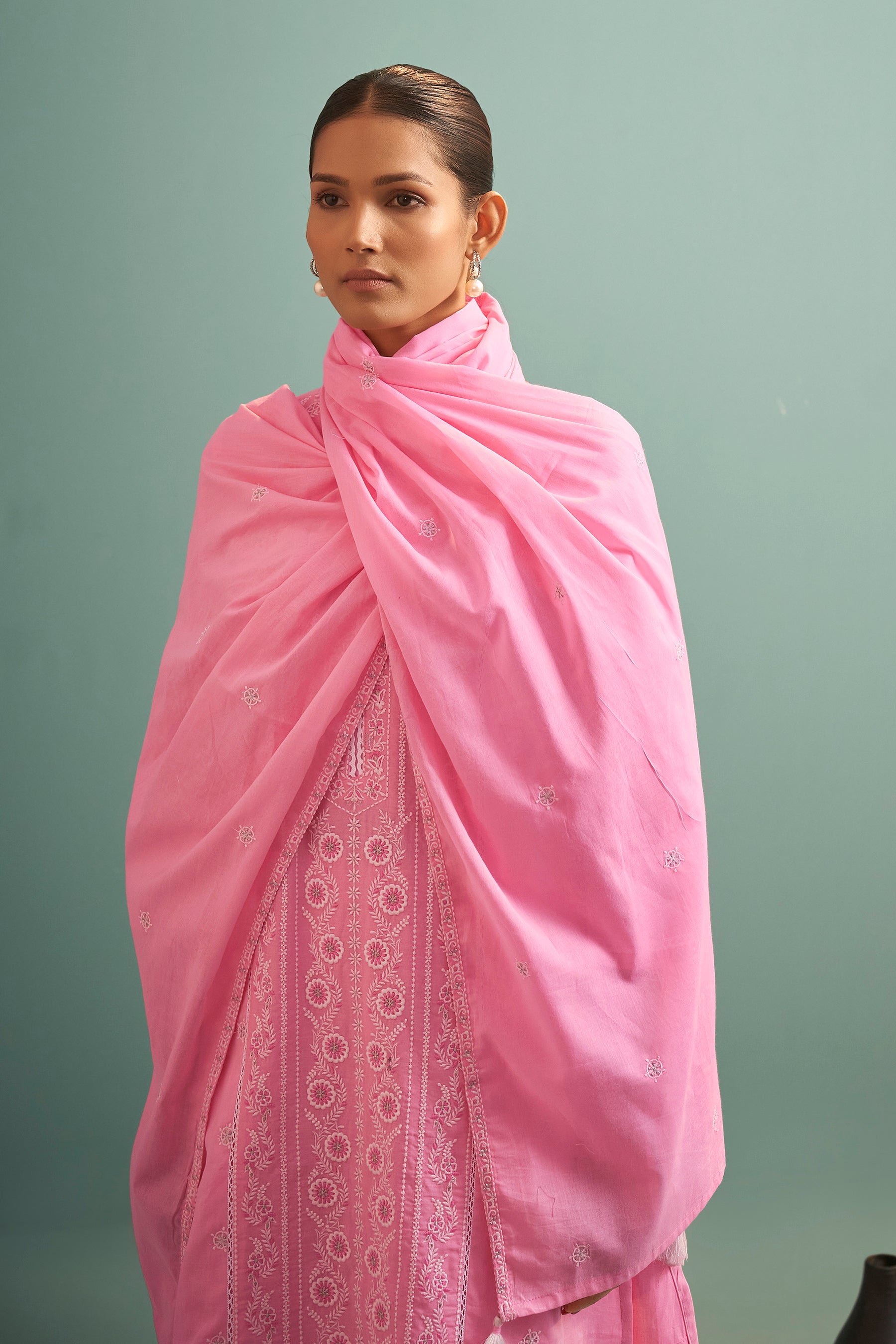 Parisa Lavender Chikankari Embroidered Cotton Kurta Set