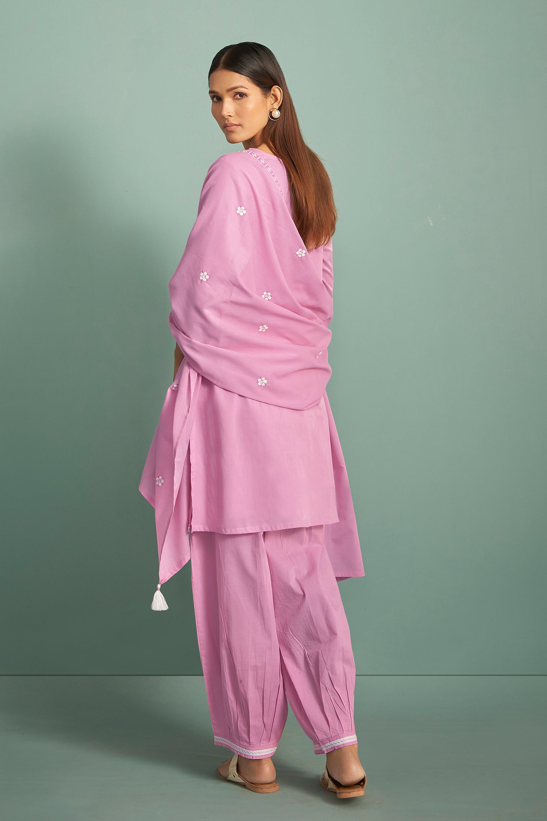 Karyna Lavender Chikankari Embroidered Cotton Kurta Set