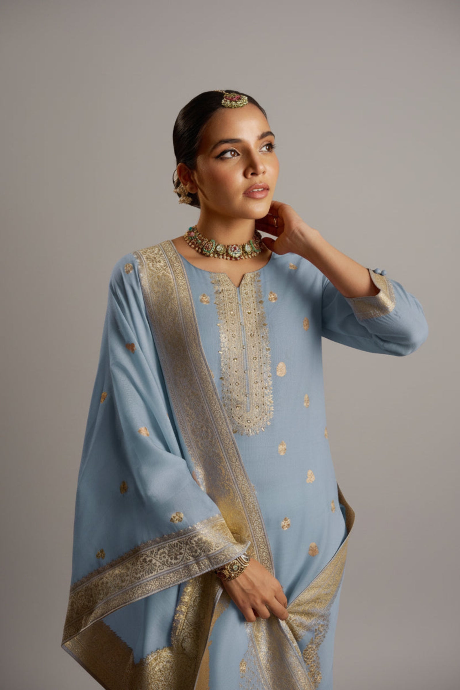 Navira Chanderi Kurta Set