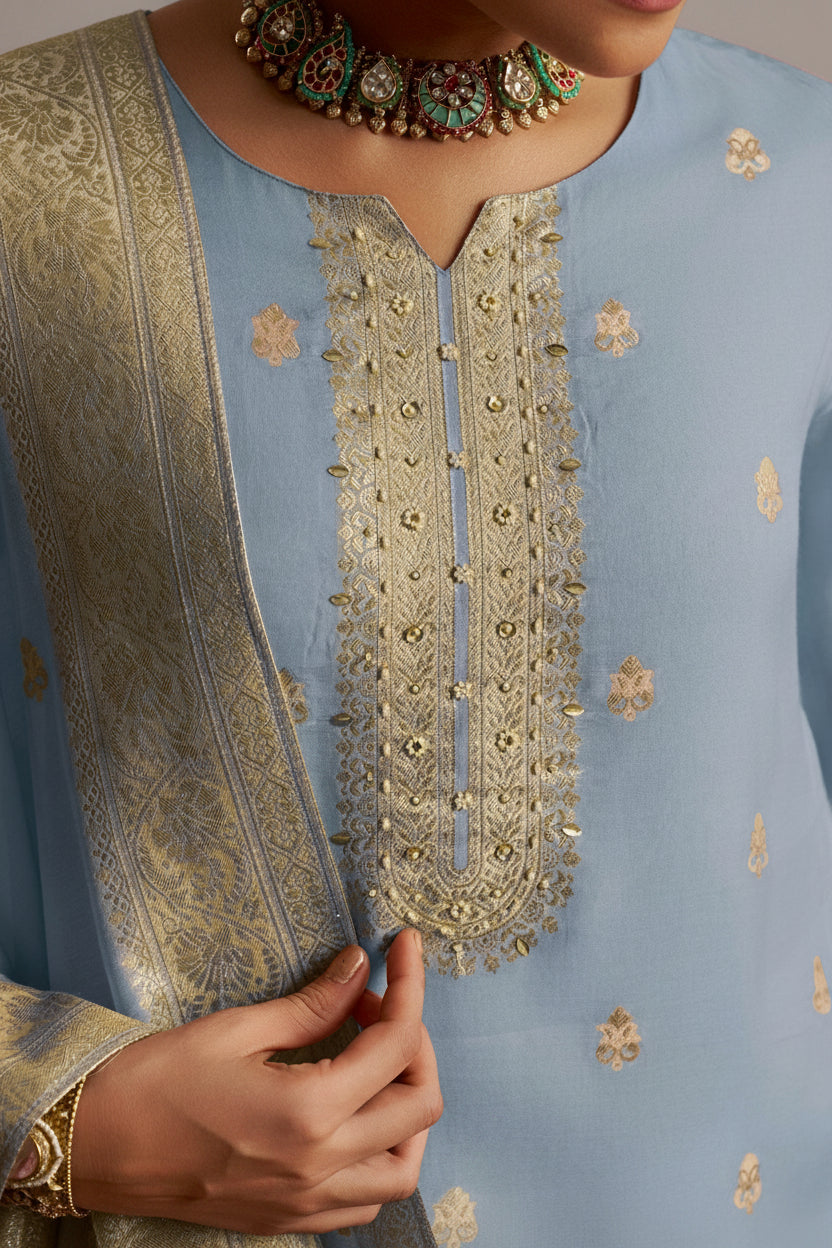 Navira Chanderi Kurta Set