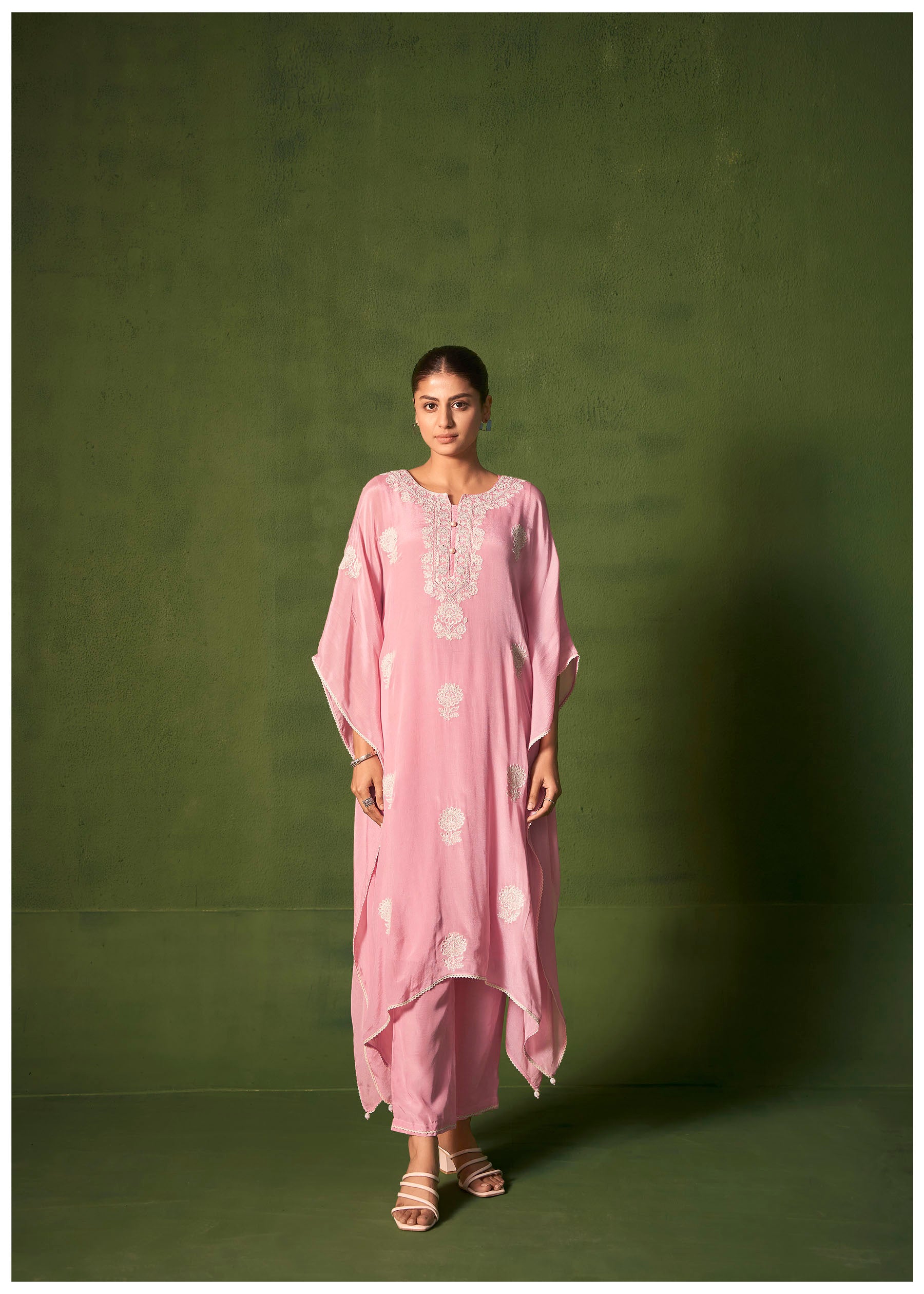 Pryselia Pink Chinnon Embroidered Kaftan