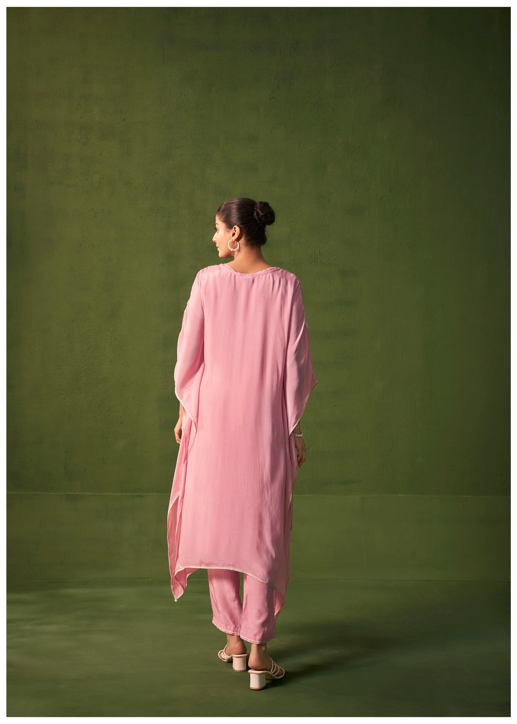 Pryselia Pink Chinnon Embroidered Kaftan