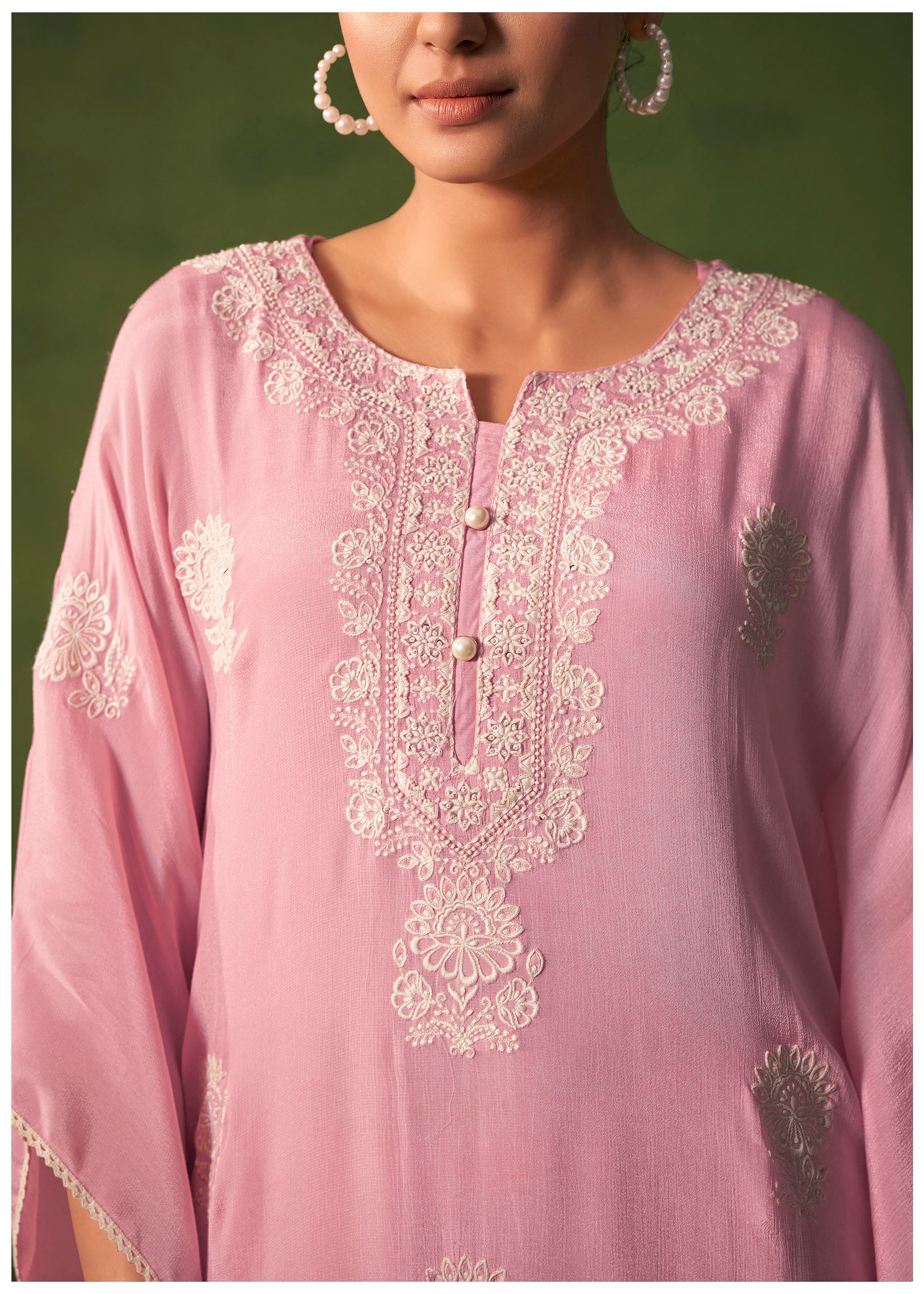 Pryselia Pink Chinnon Embroidered Kaftan