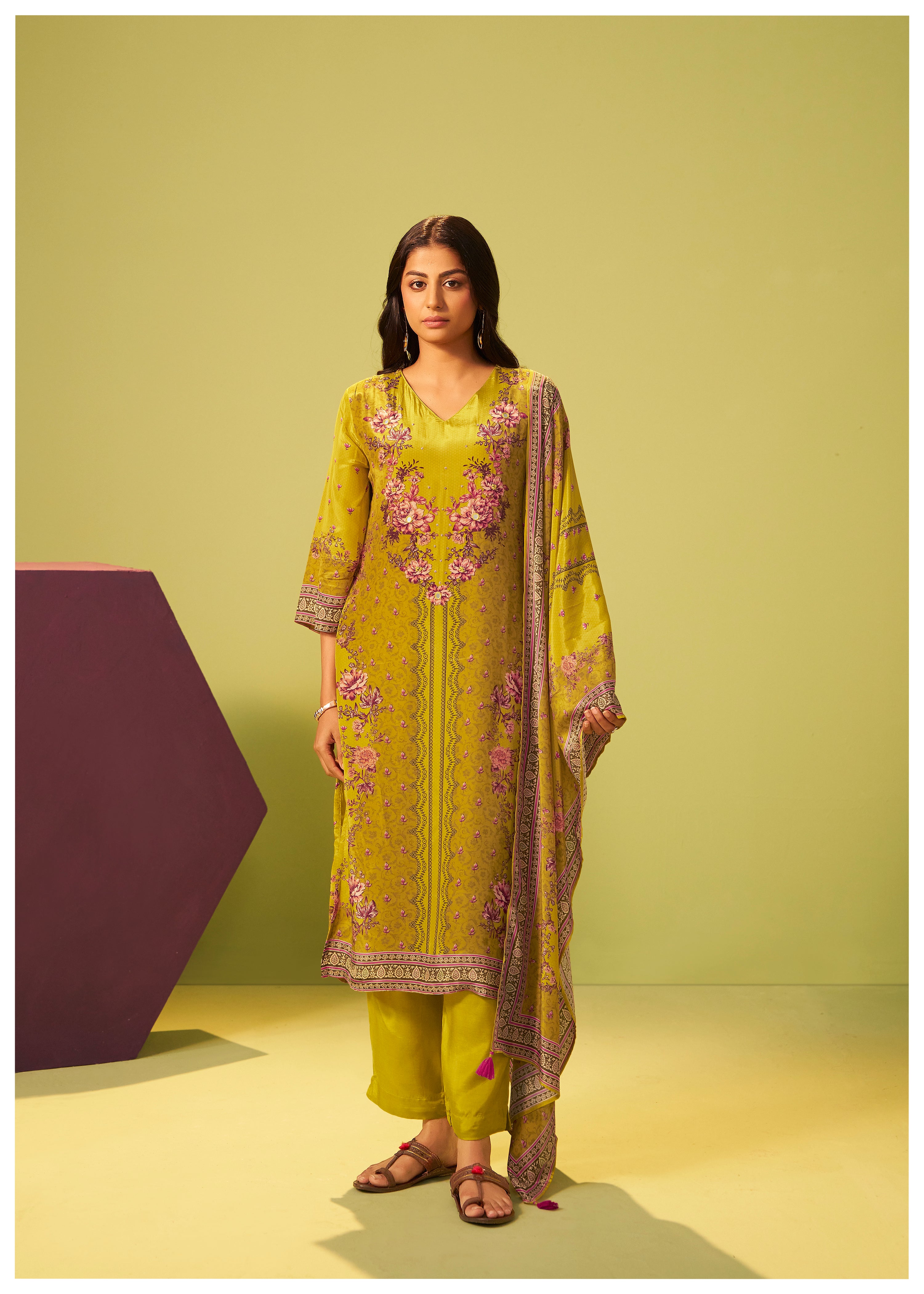 Crepe Silk Kurta Set