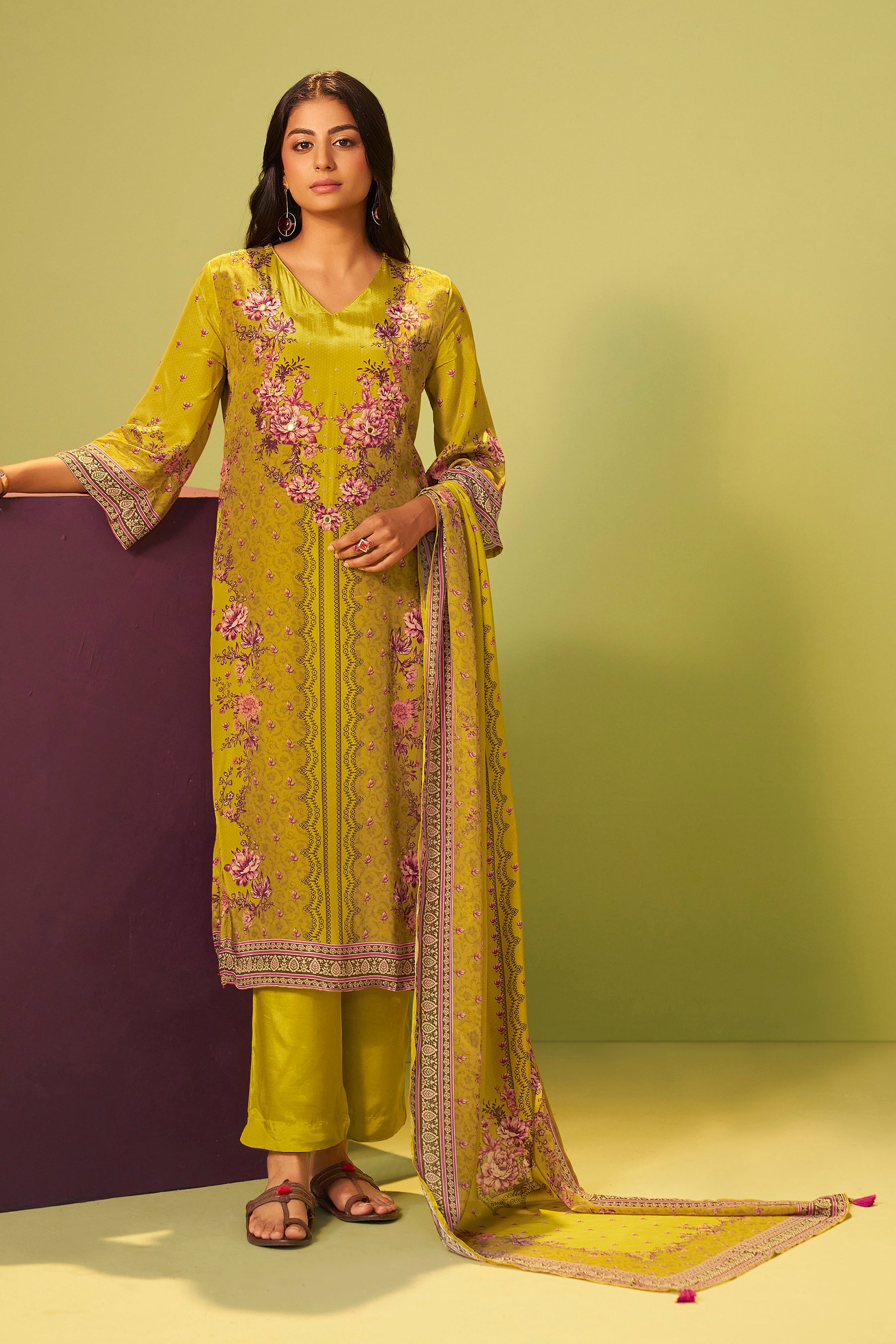 Handwork Crepe Silk Kurta Set