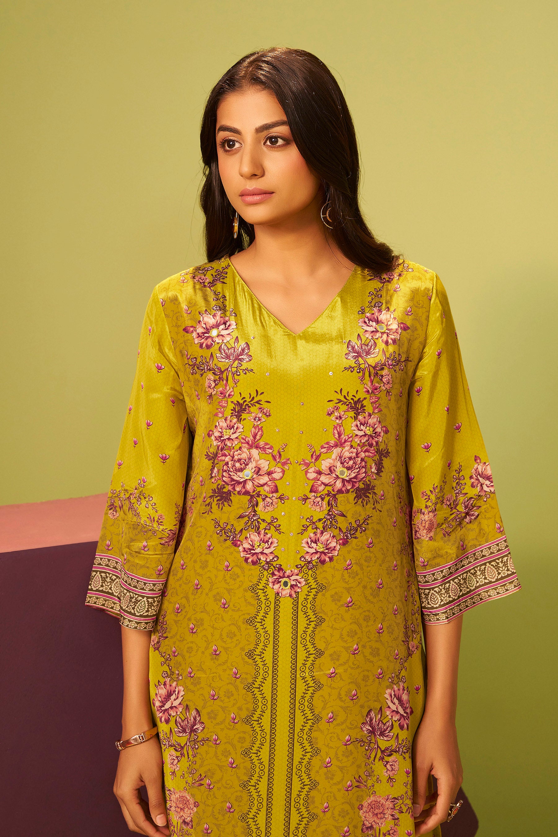 Handwork Crepe Silk Kurta Set