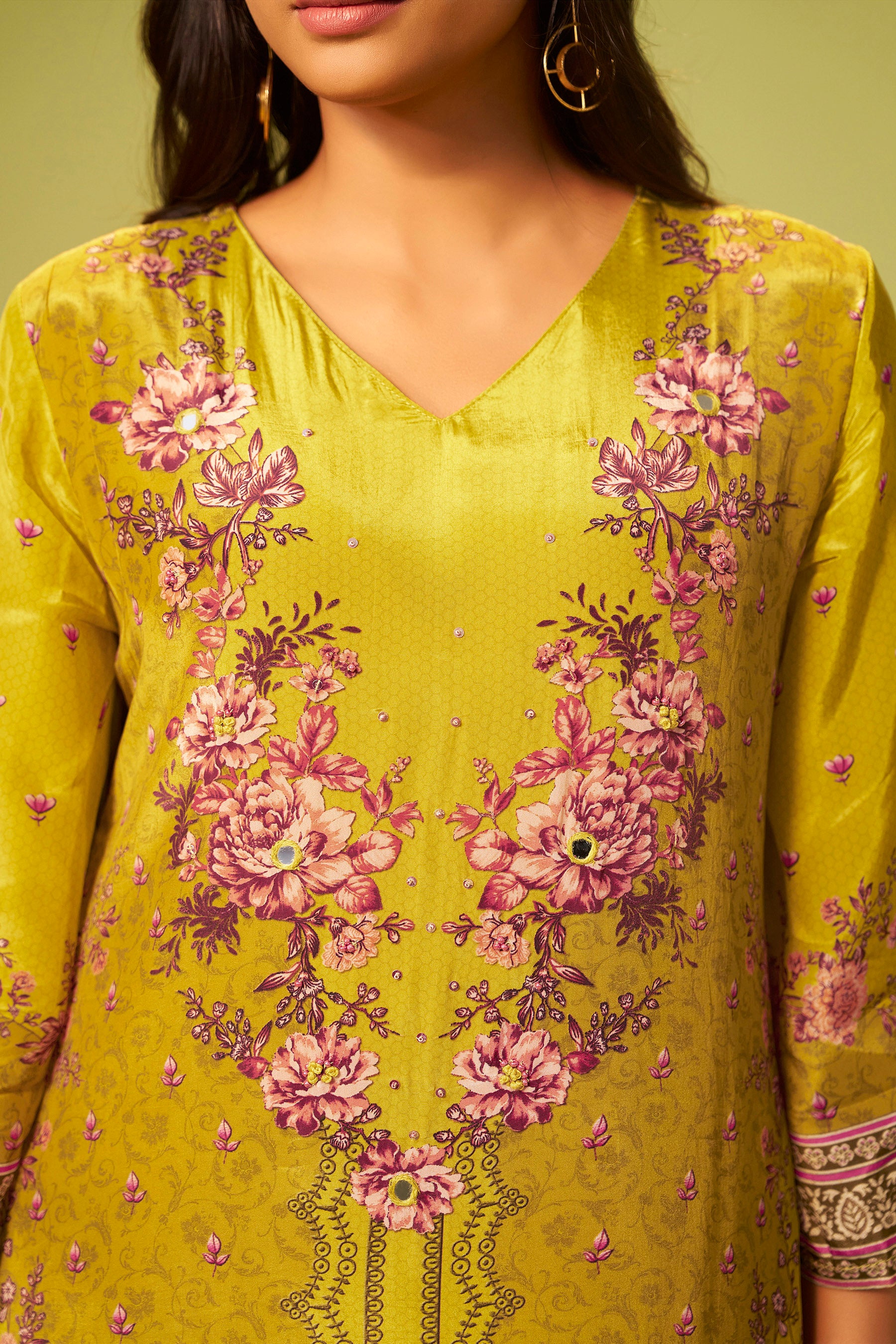 Handwork Crepe Silk Kurta Set