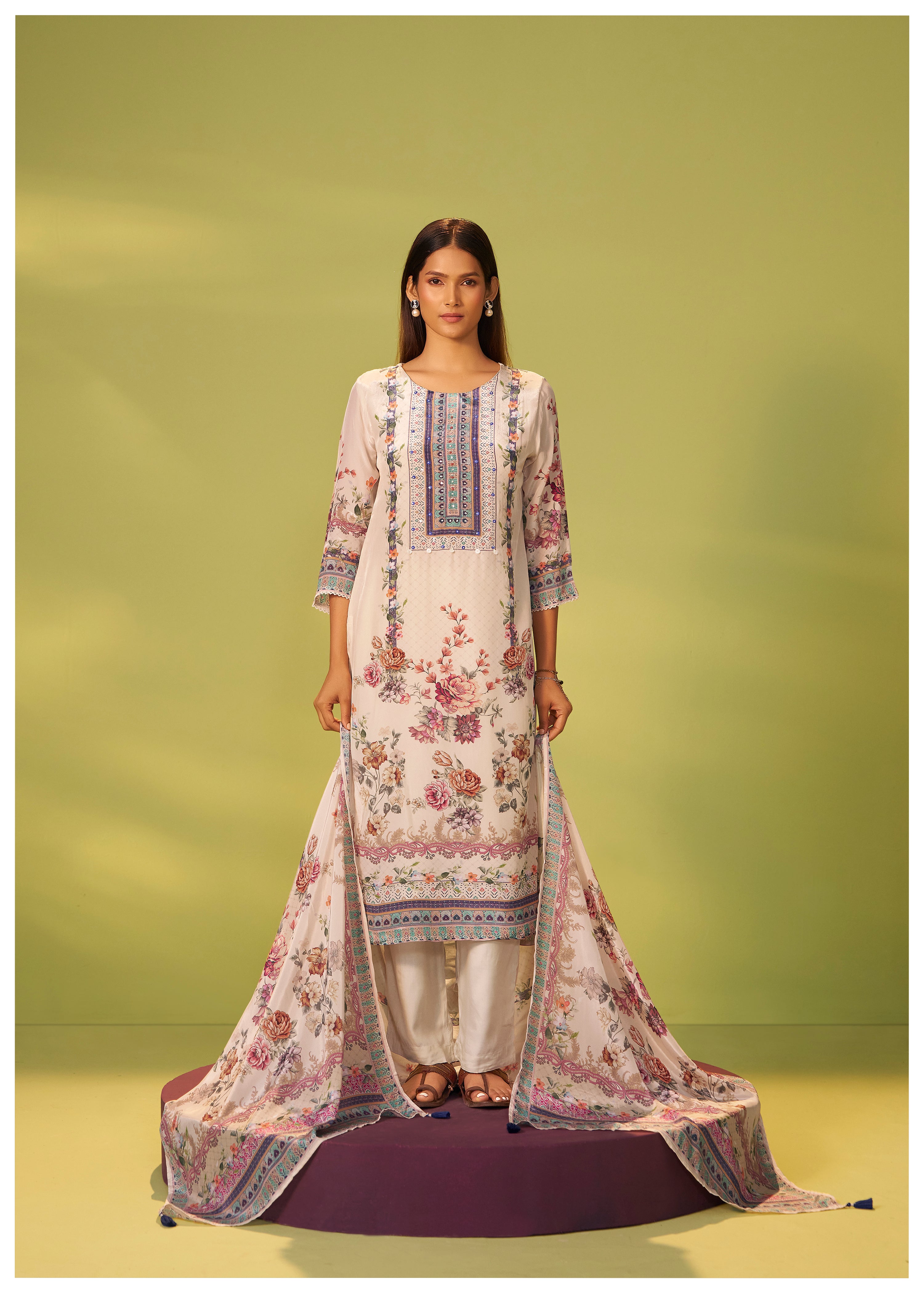 Crepe Silk Kurta Set