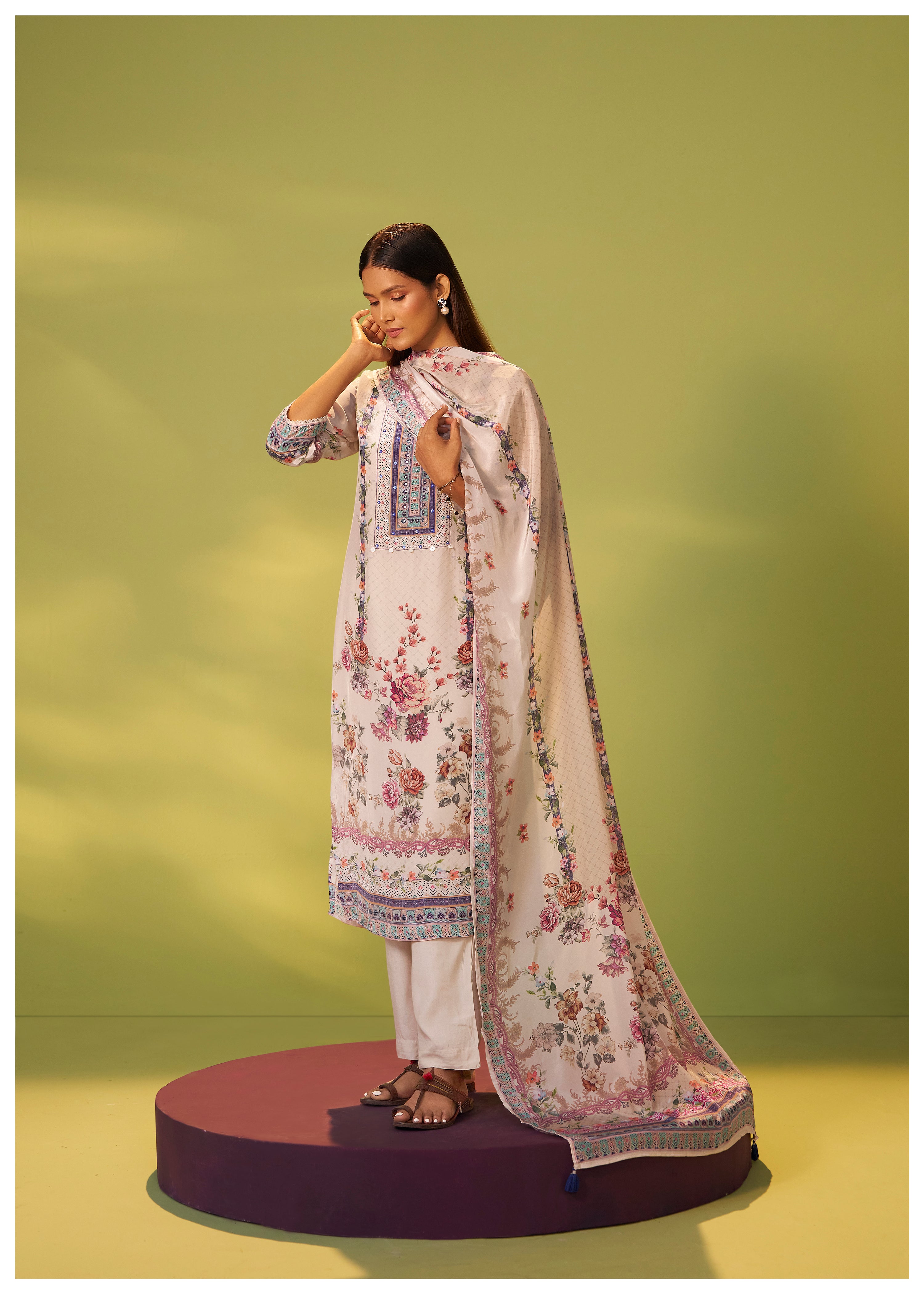 Crepe Silk Kurta Set