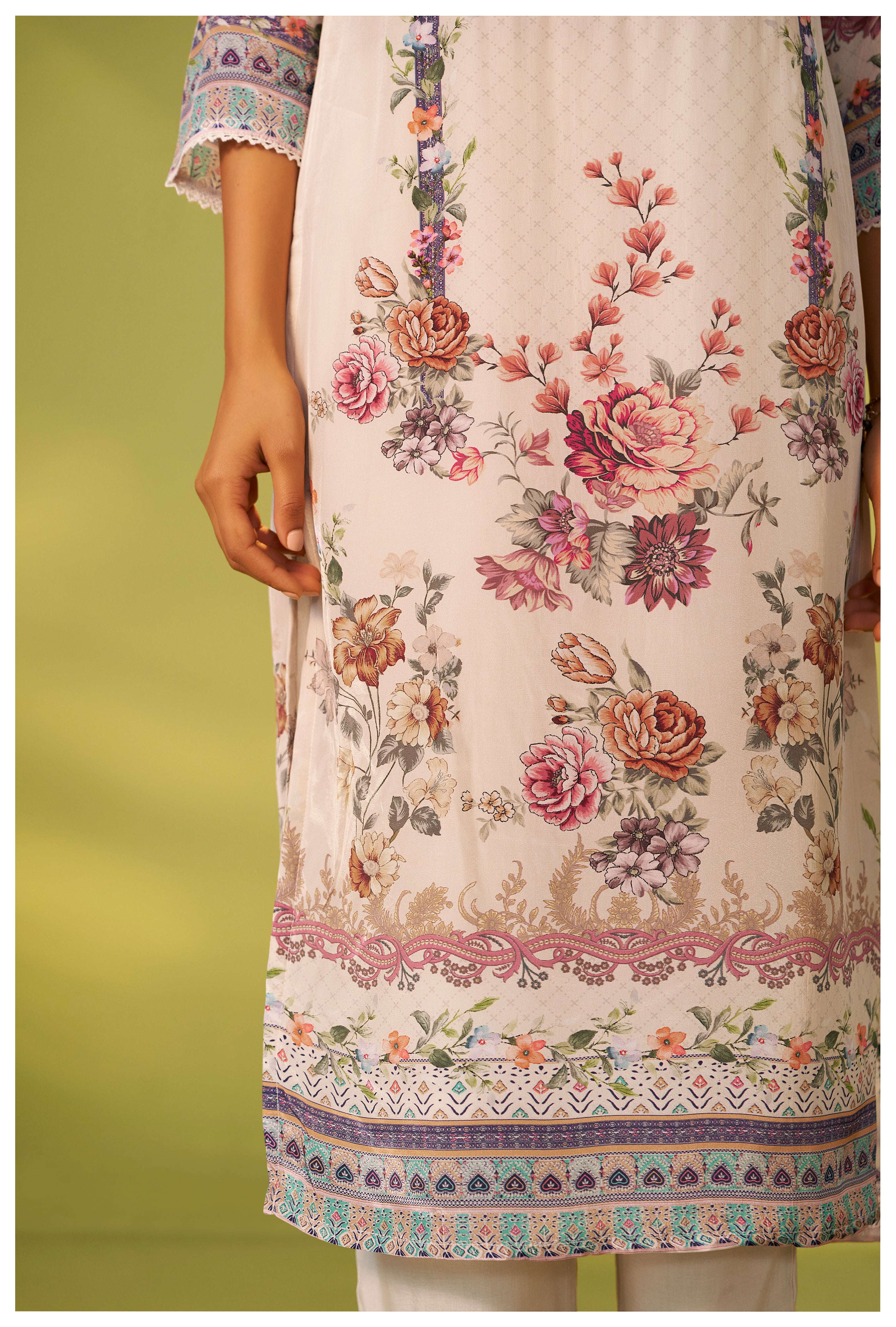 Crepe Silk Kurta Set